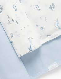 2 Pack Muslin Wrap - Pale Blue Nautical