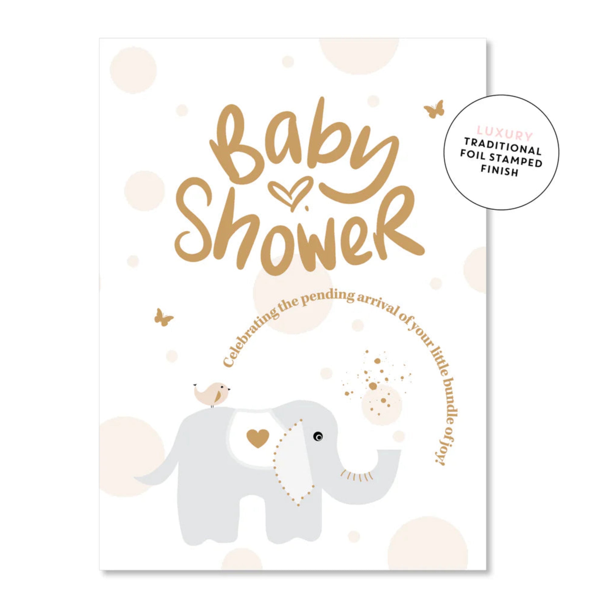 Baby Shower Elephant Mini Card - Beige)