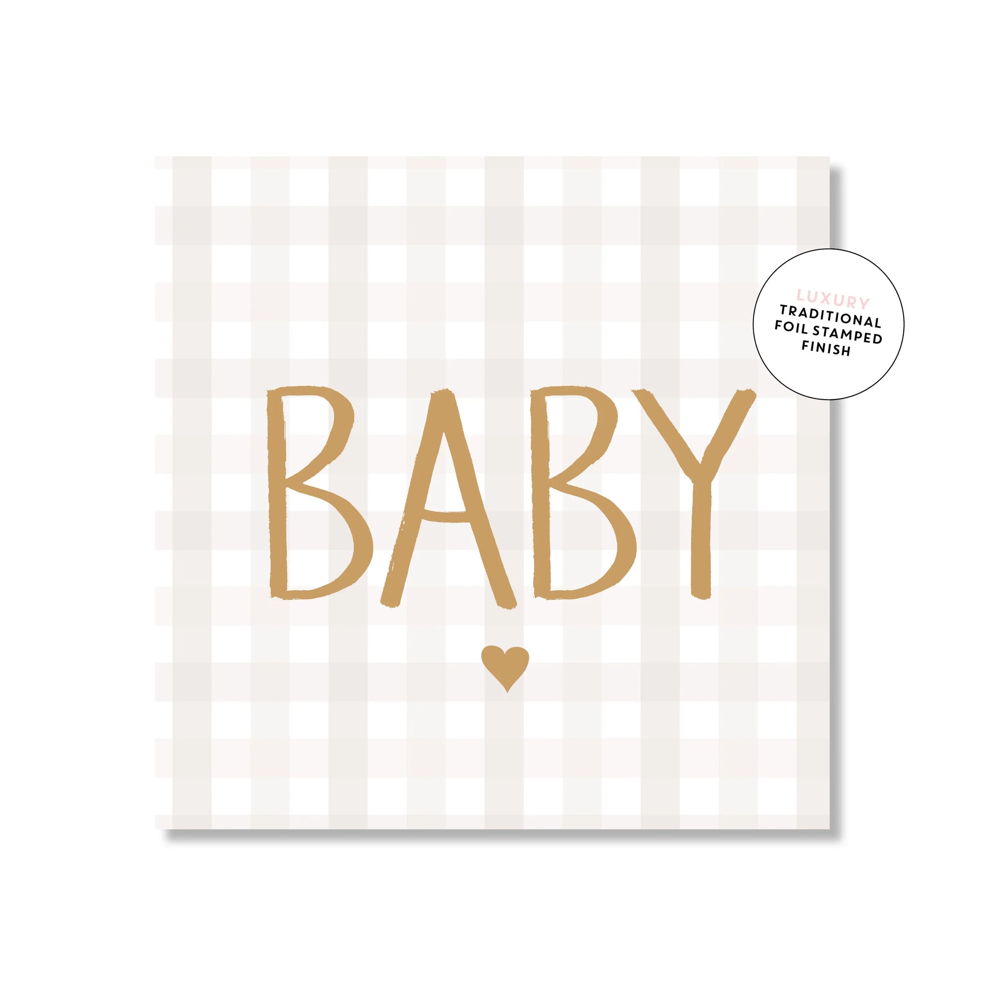 Mini Card - Gingham Baby Beige