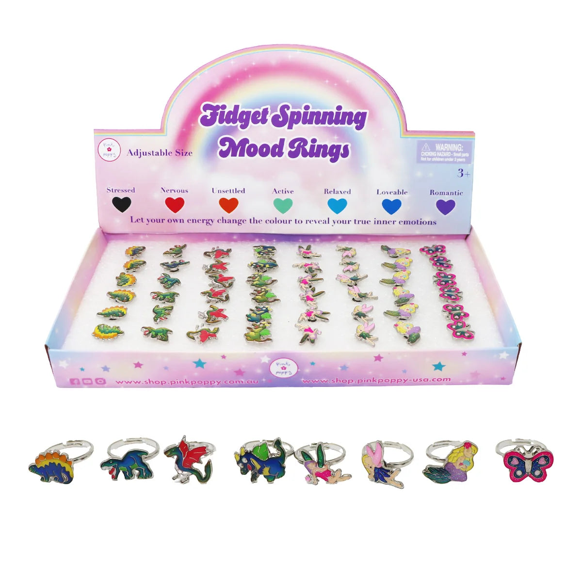 Fidget Spinning Mood Ring (assorted designs)