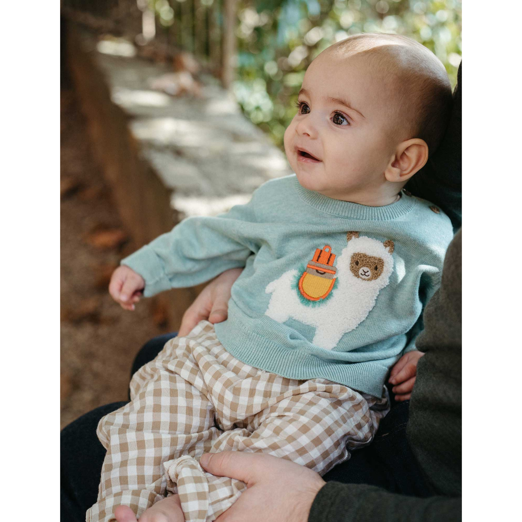 Purebaby Llama Jumper - Aloe Melange
