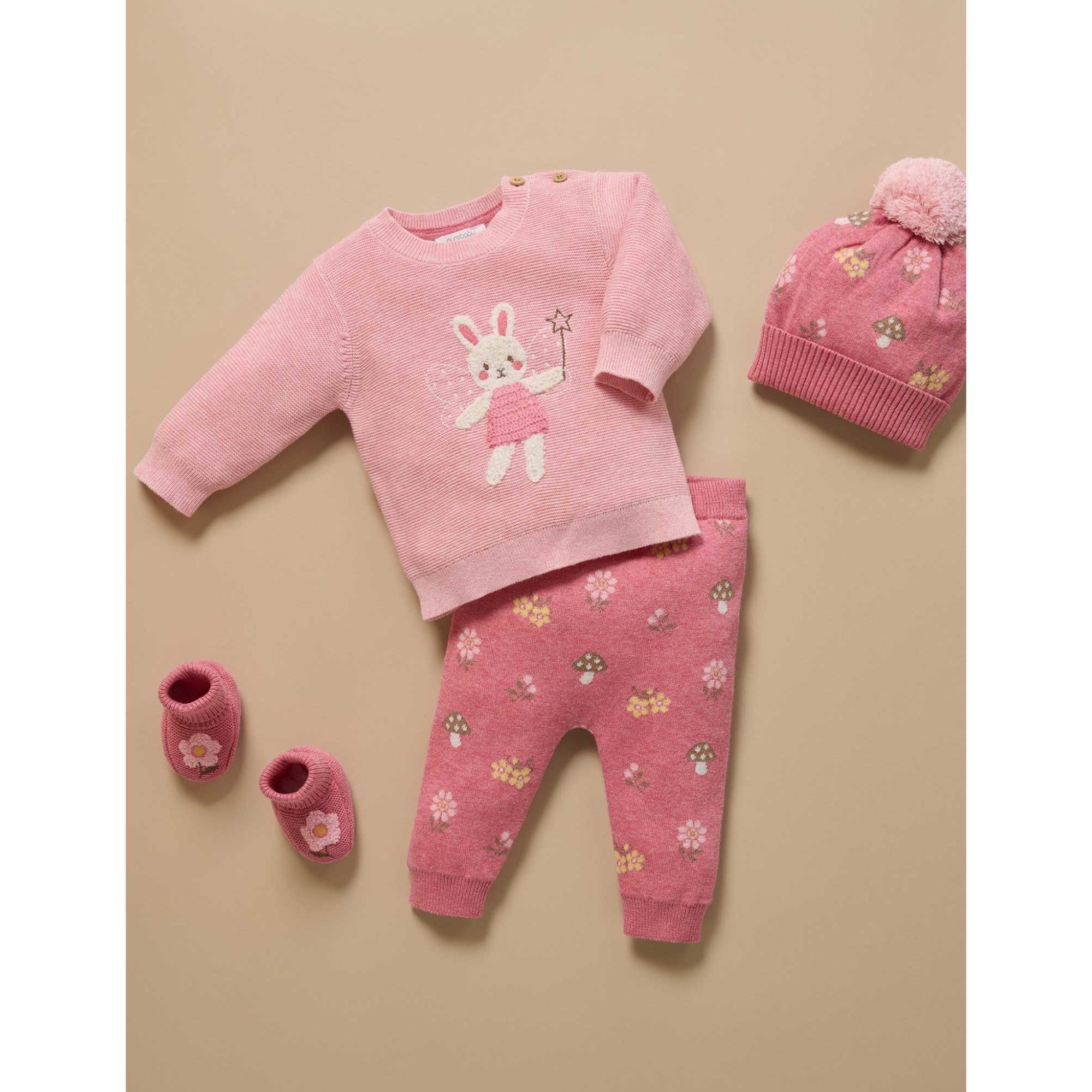 Purebaby Magical Forest Jumper - Blush Melange
