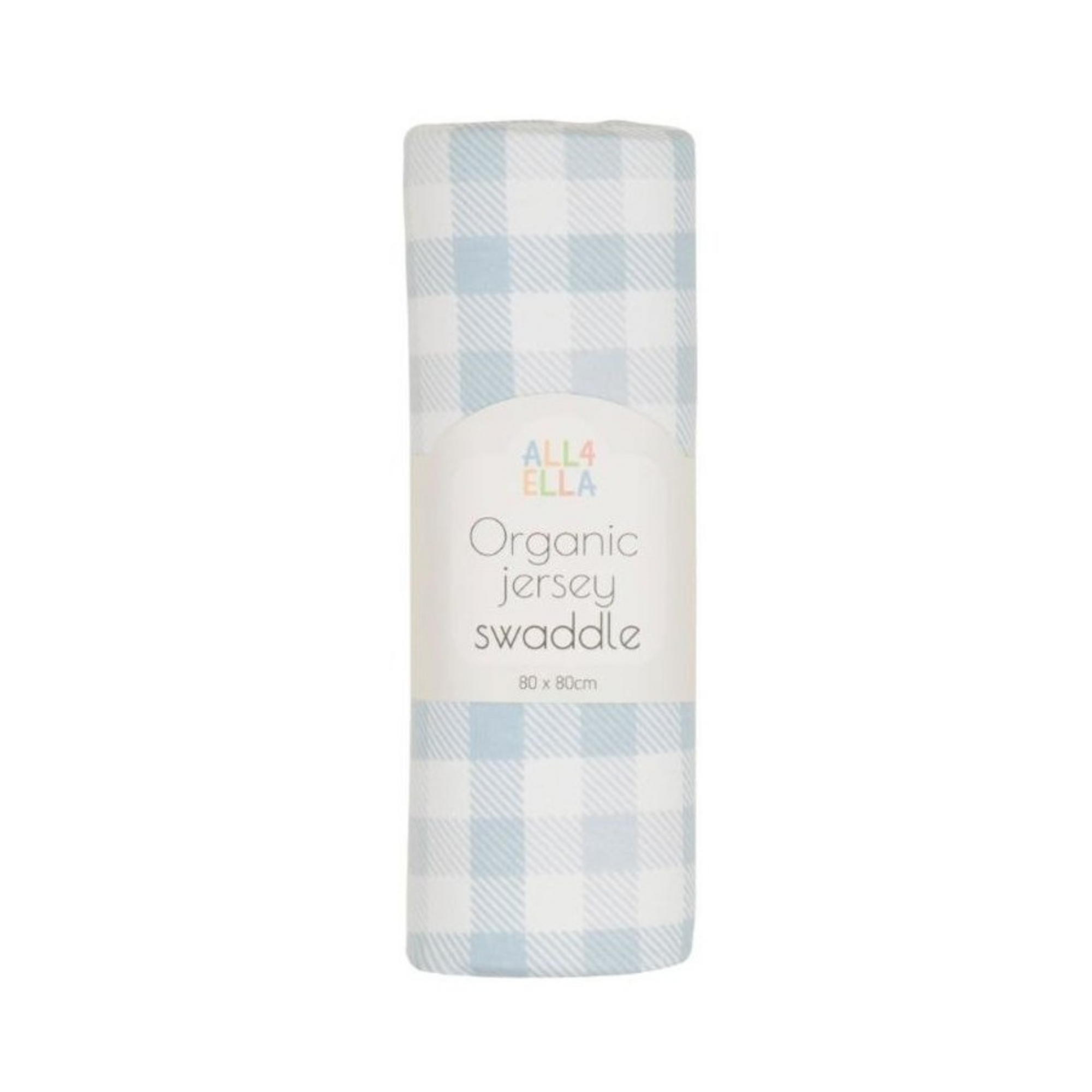 All 4 Ella Jersey Swaddle - Gingham Blue