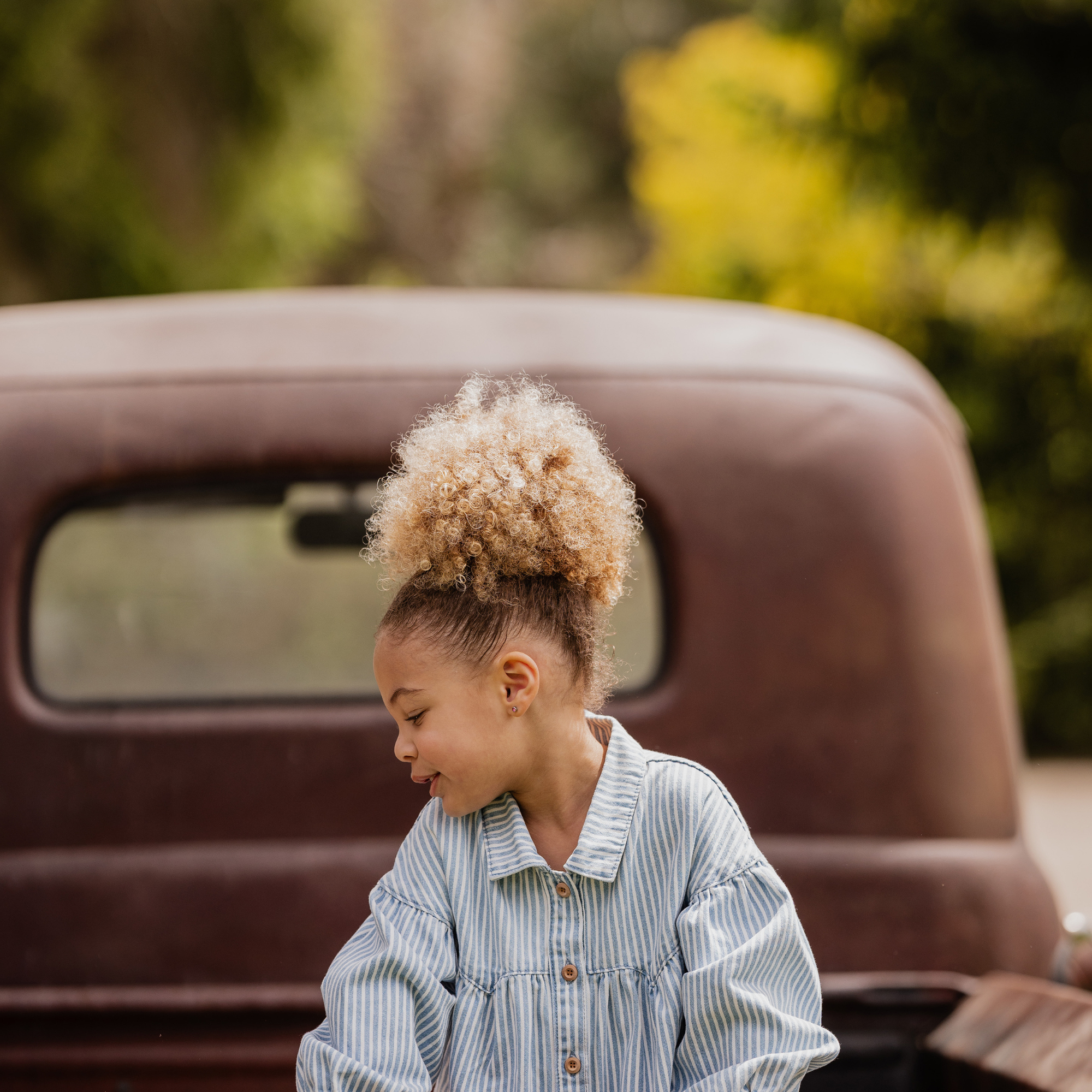 Fox & Finch Winter Vacay Stripe Denim Dress - Blue Stripe