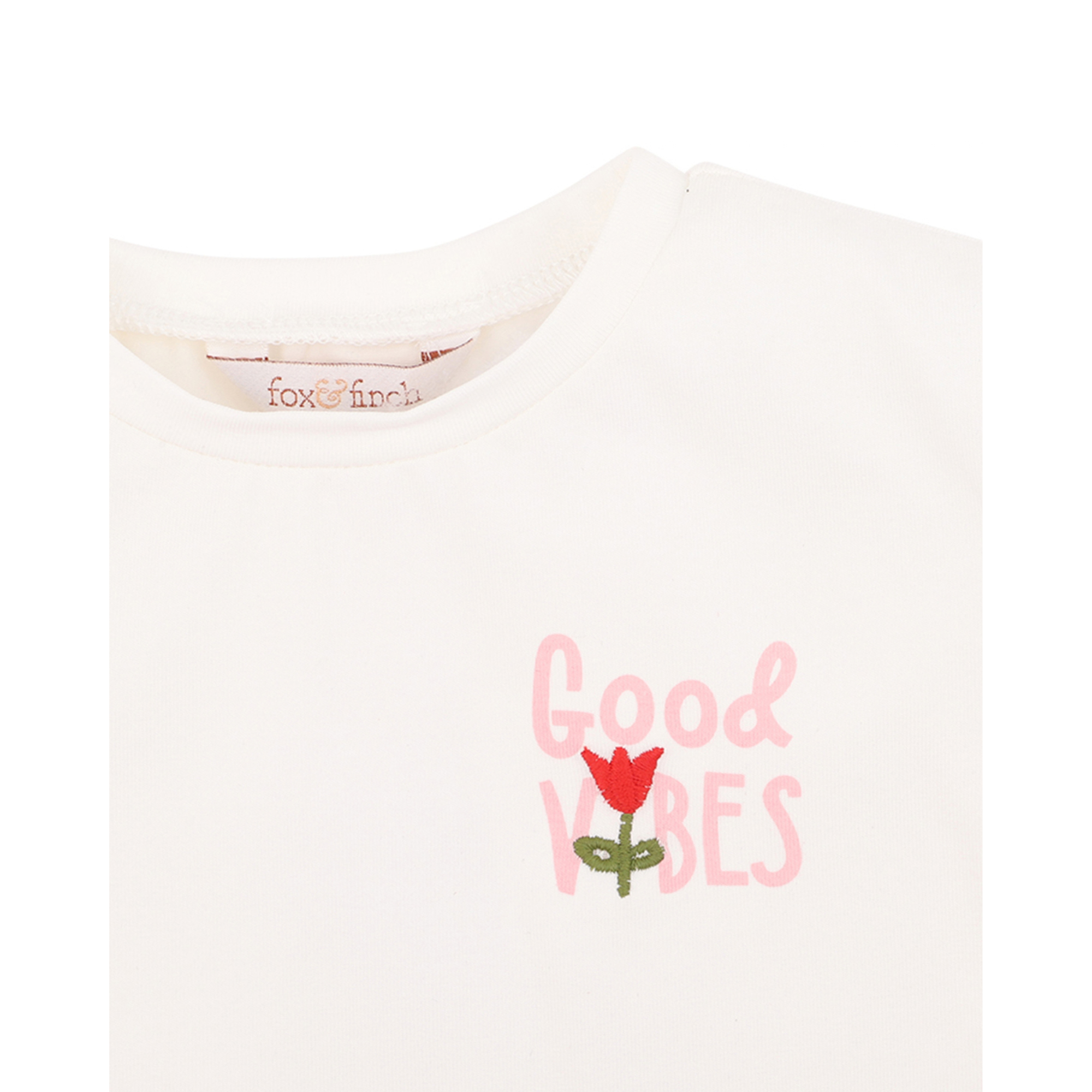 Fox & Finch Sundae Organic Good Vibes Tee - White