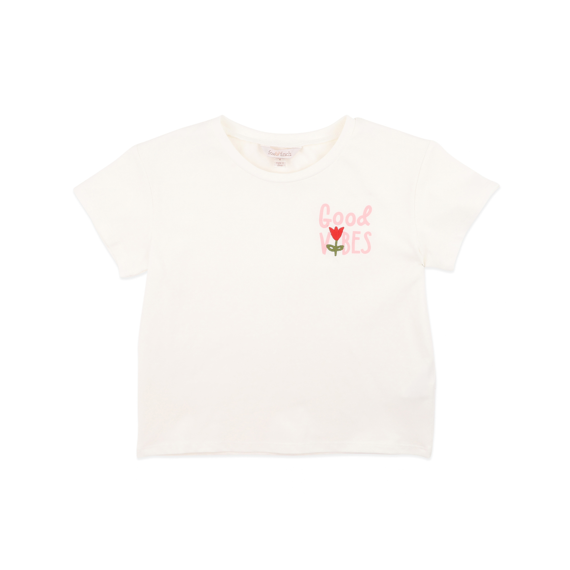 Fox & Finch Sundae Organic Good Vibes Tee - White