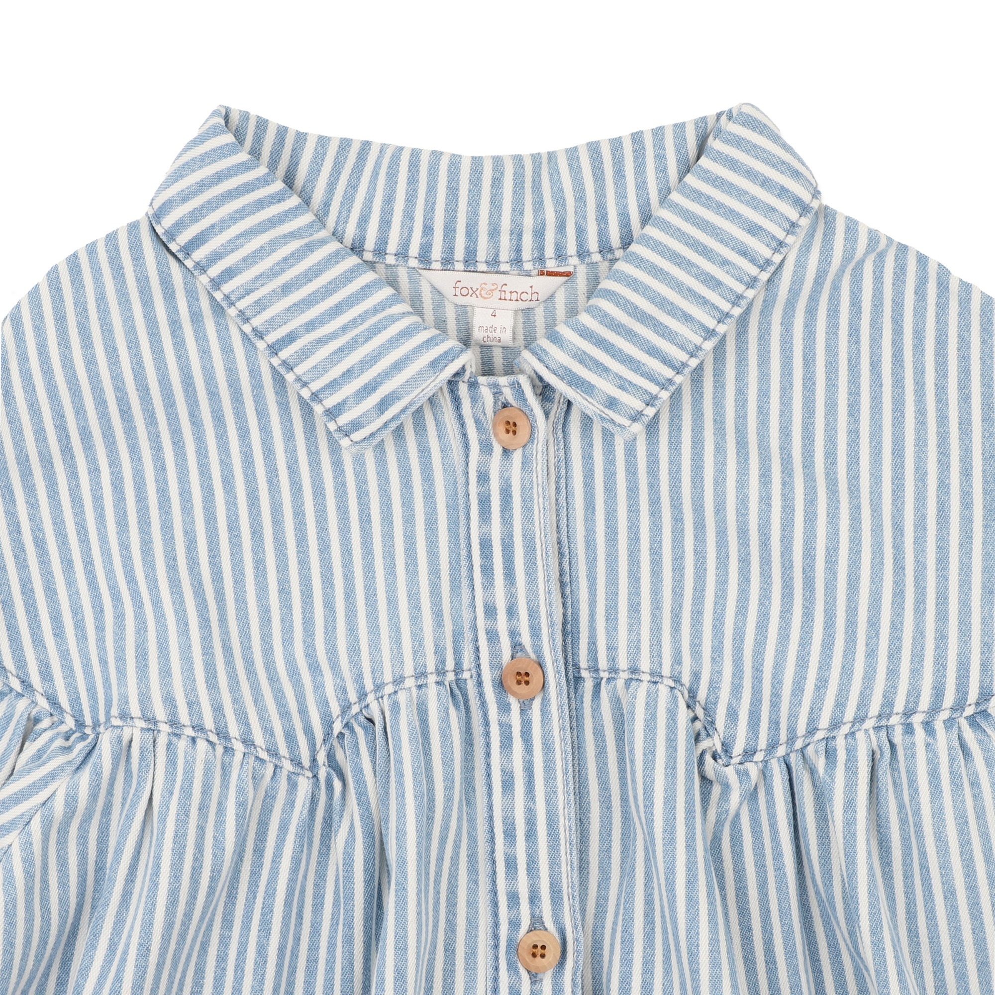 Fox & Finch Winter Vacay Stripe Denim Dress - Blue Stripe