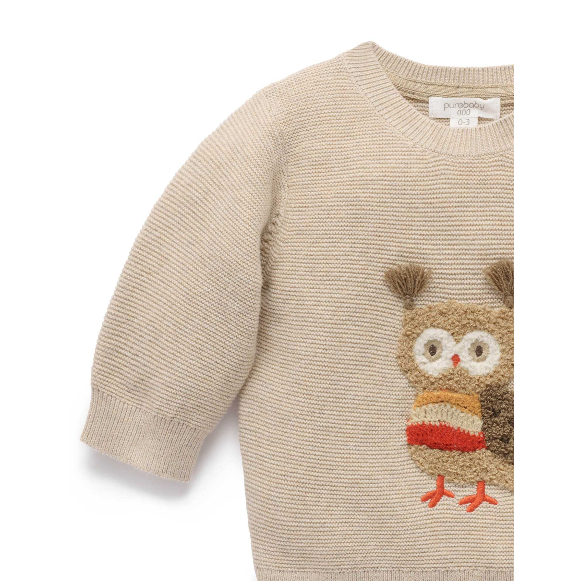 Purebaby Magical Forest Jumper - Oatmeal Melange