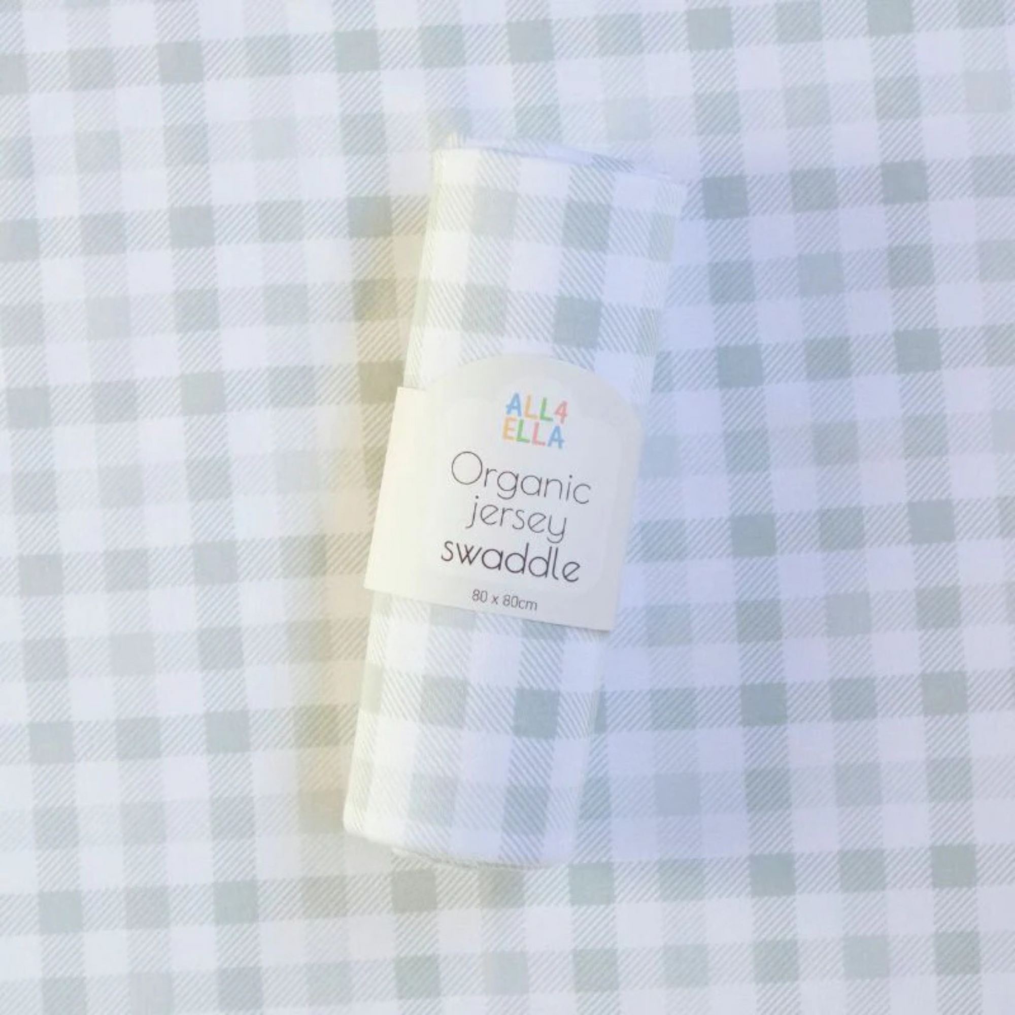 All 4 Ella Jersey Swaddle - Gingham Sage