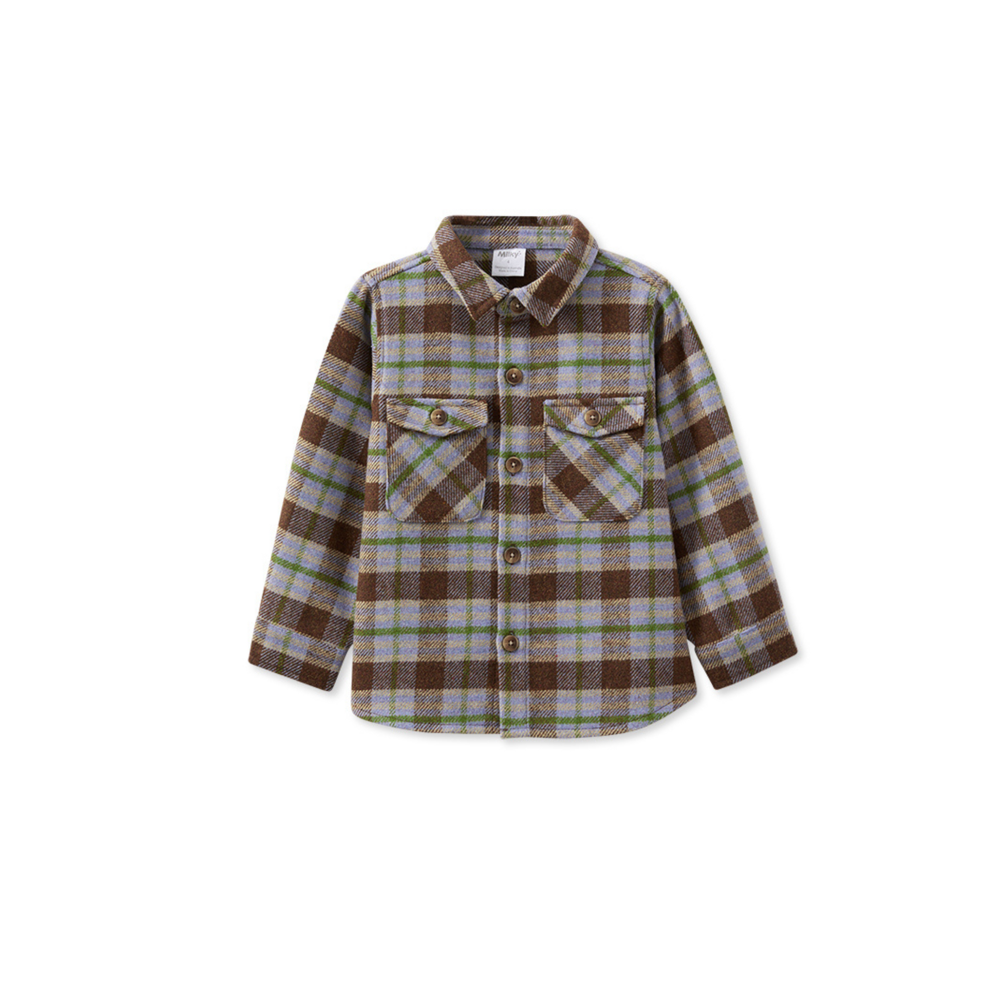 Milky Earth Check Overshirt