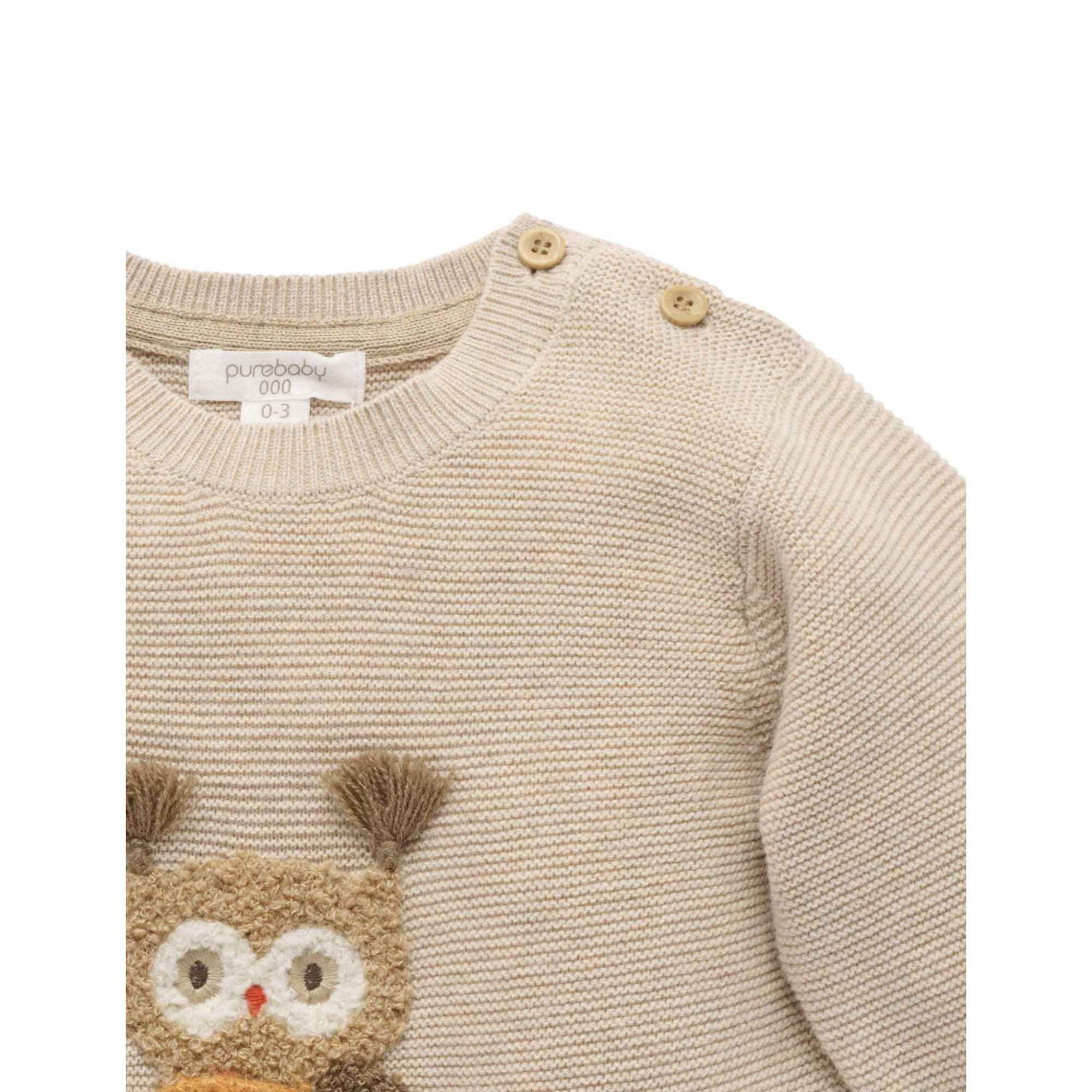 Purebaby Magical Forest Jumper - Oatmeal Melange