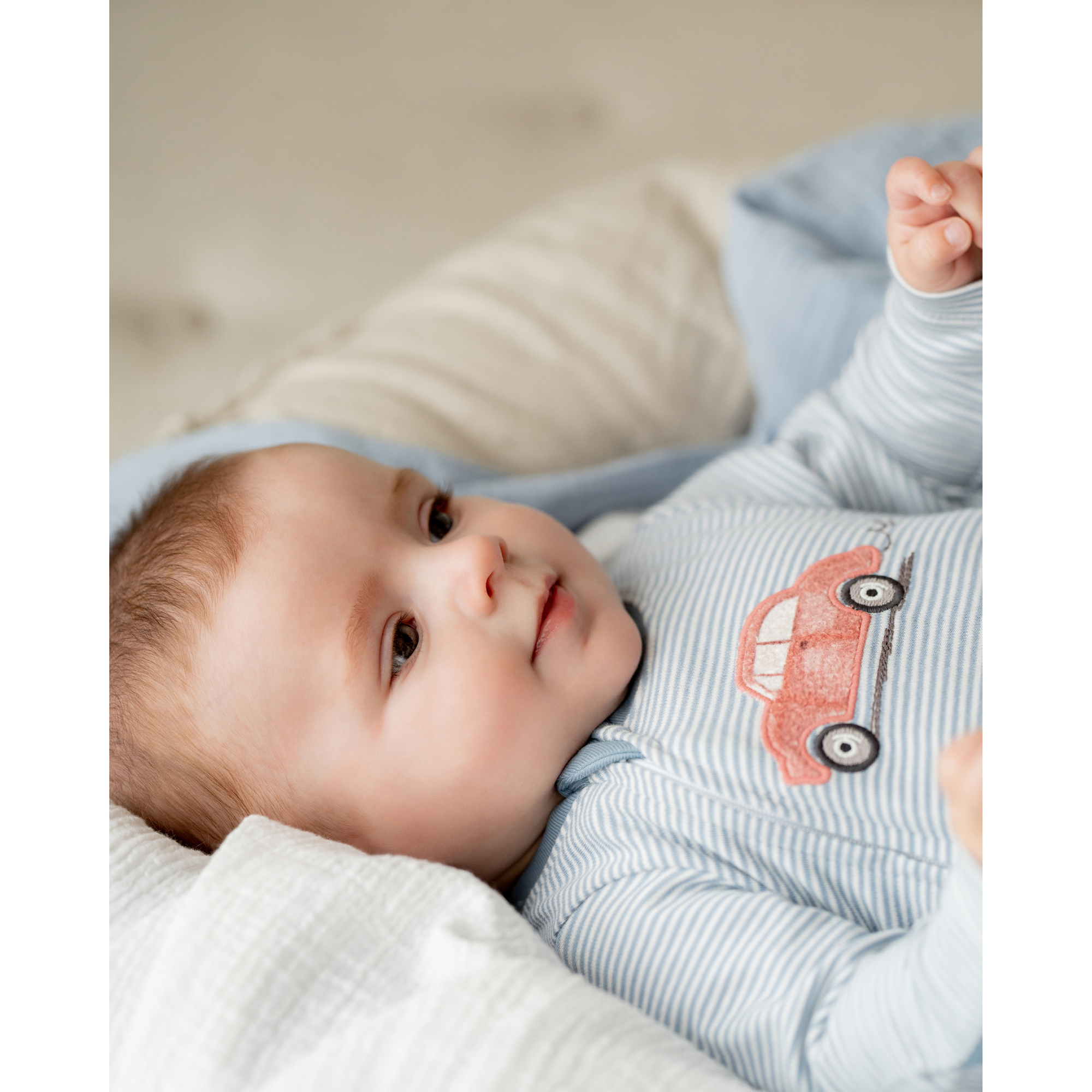 Bebe Alvin stripe organic ls zipsuit - Alvin stripe