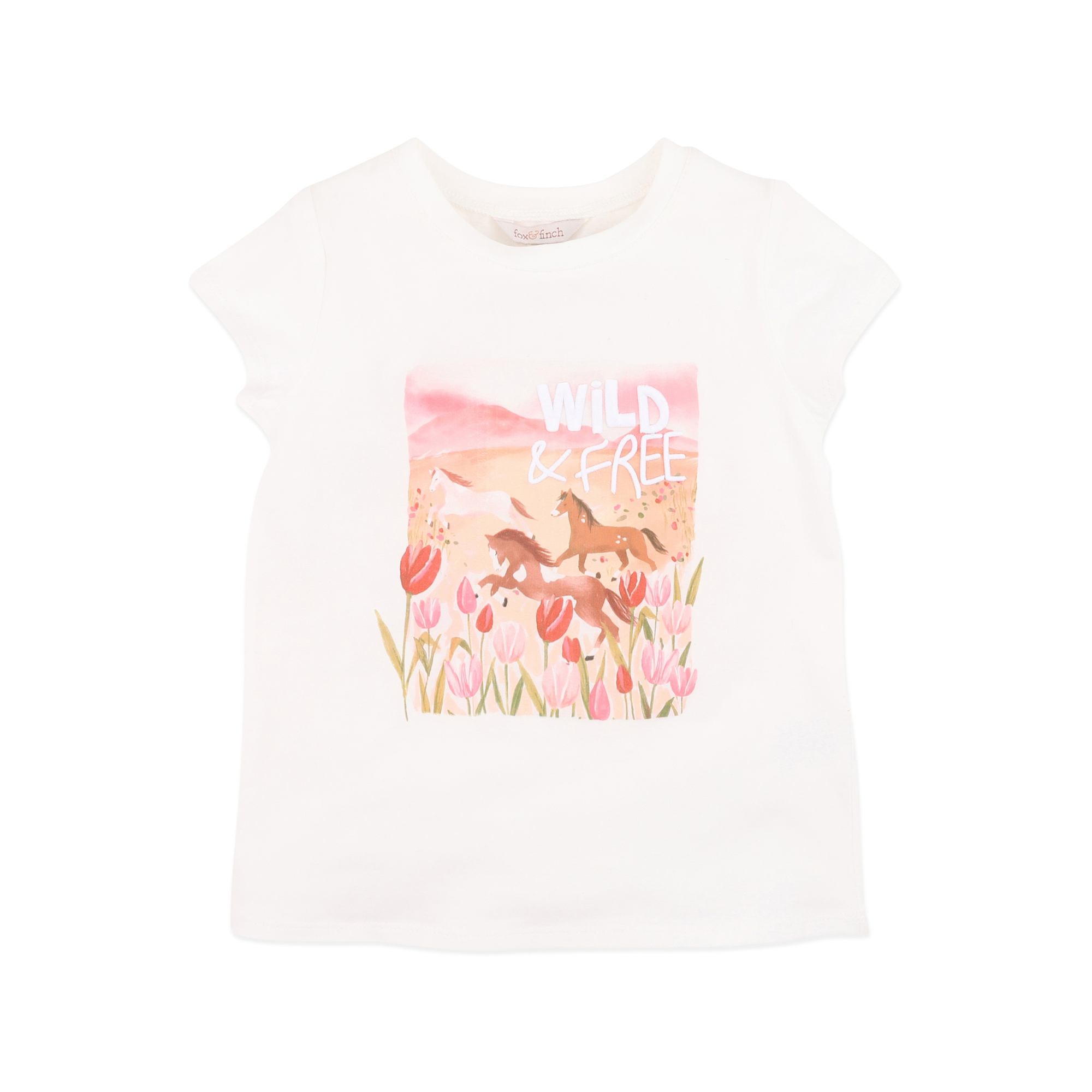 Fox & Finch Sundae Organic Wild & Free Tee - White