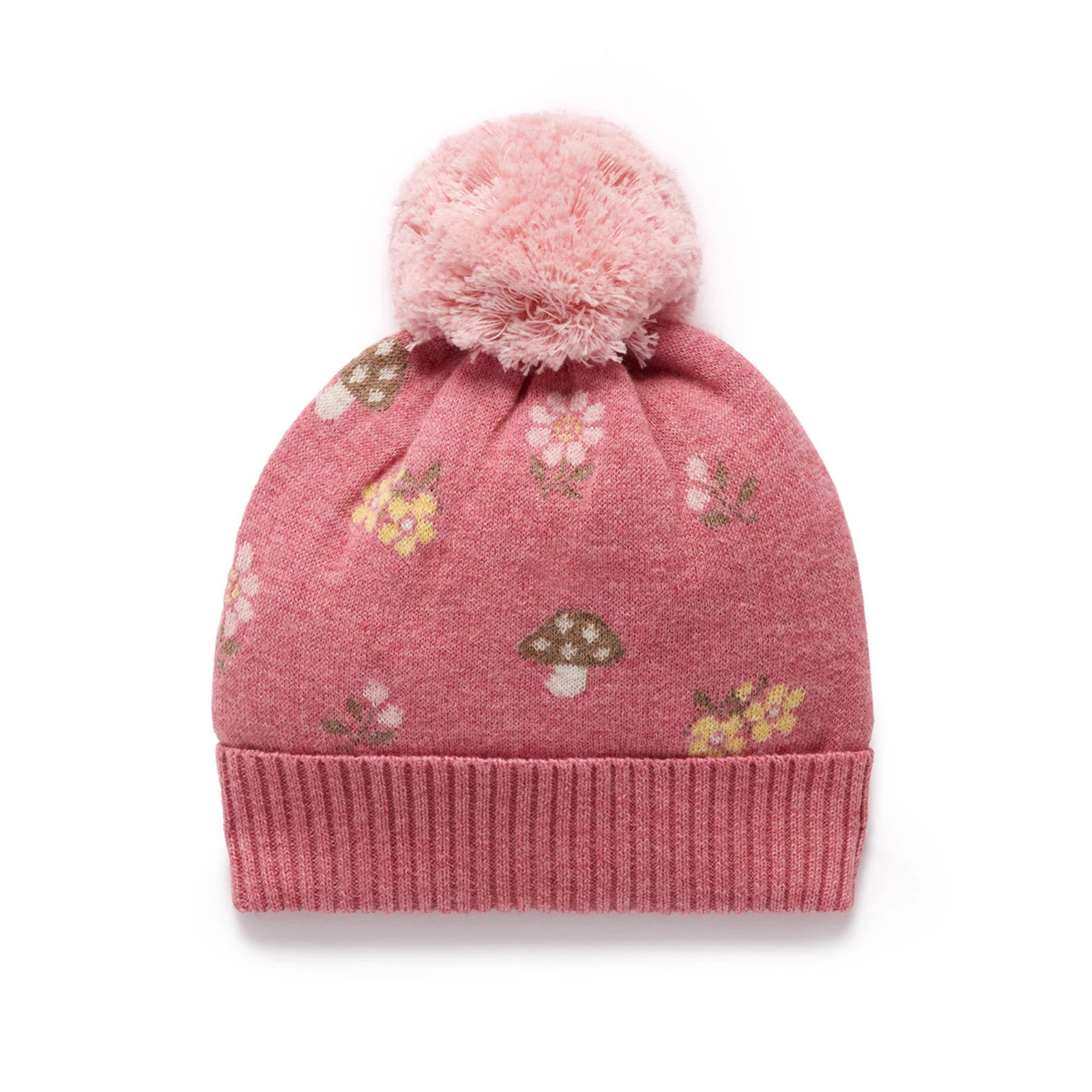 Purebaby Magical Forest Beanie - Toadstool Jaquard