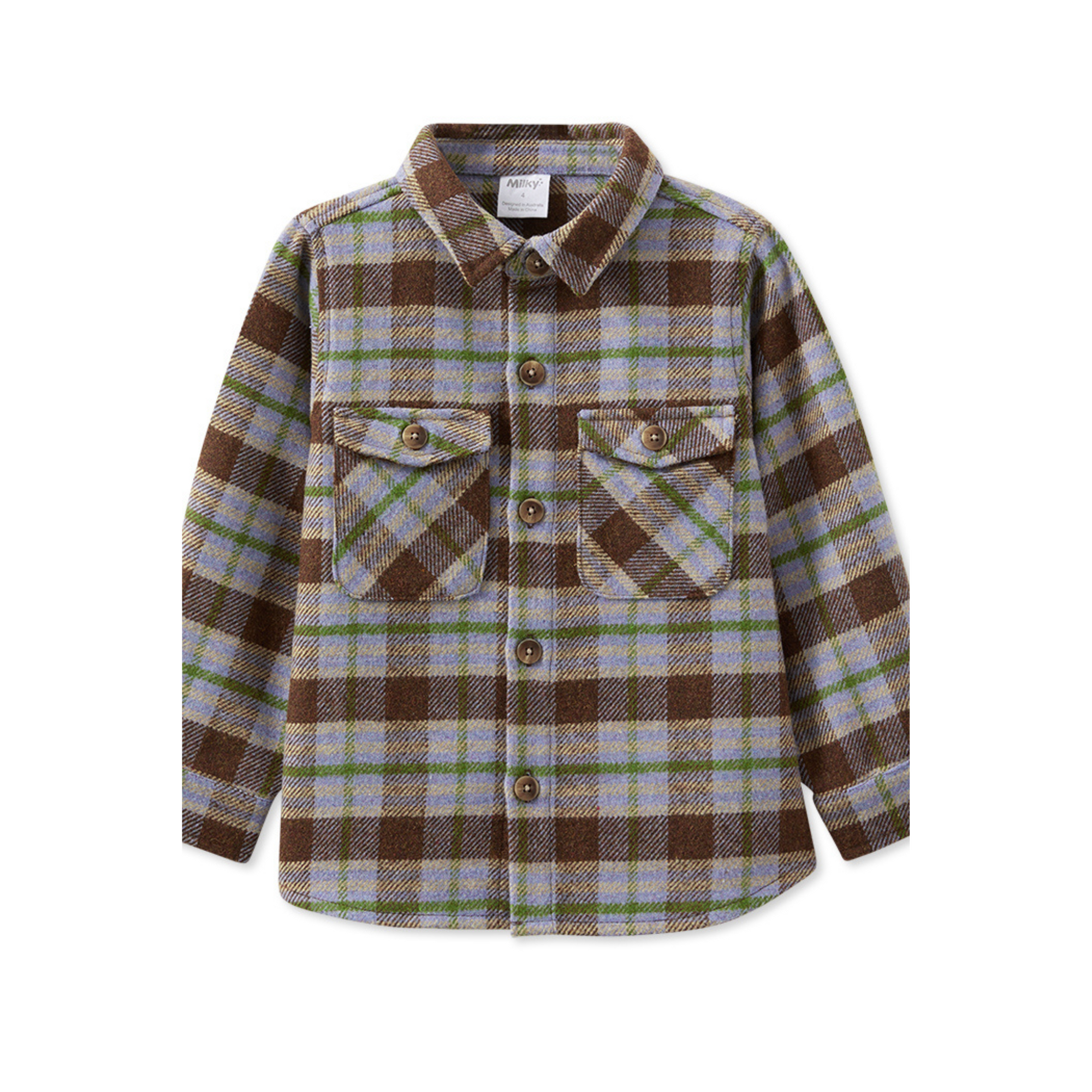Milky Earth Check Overshirt