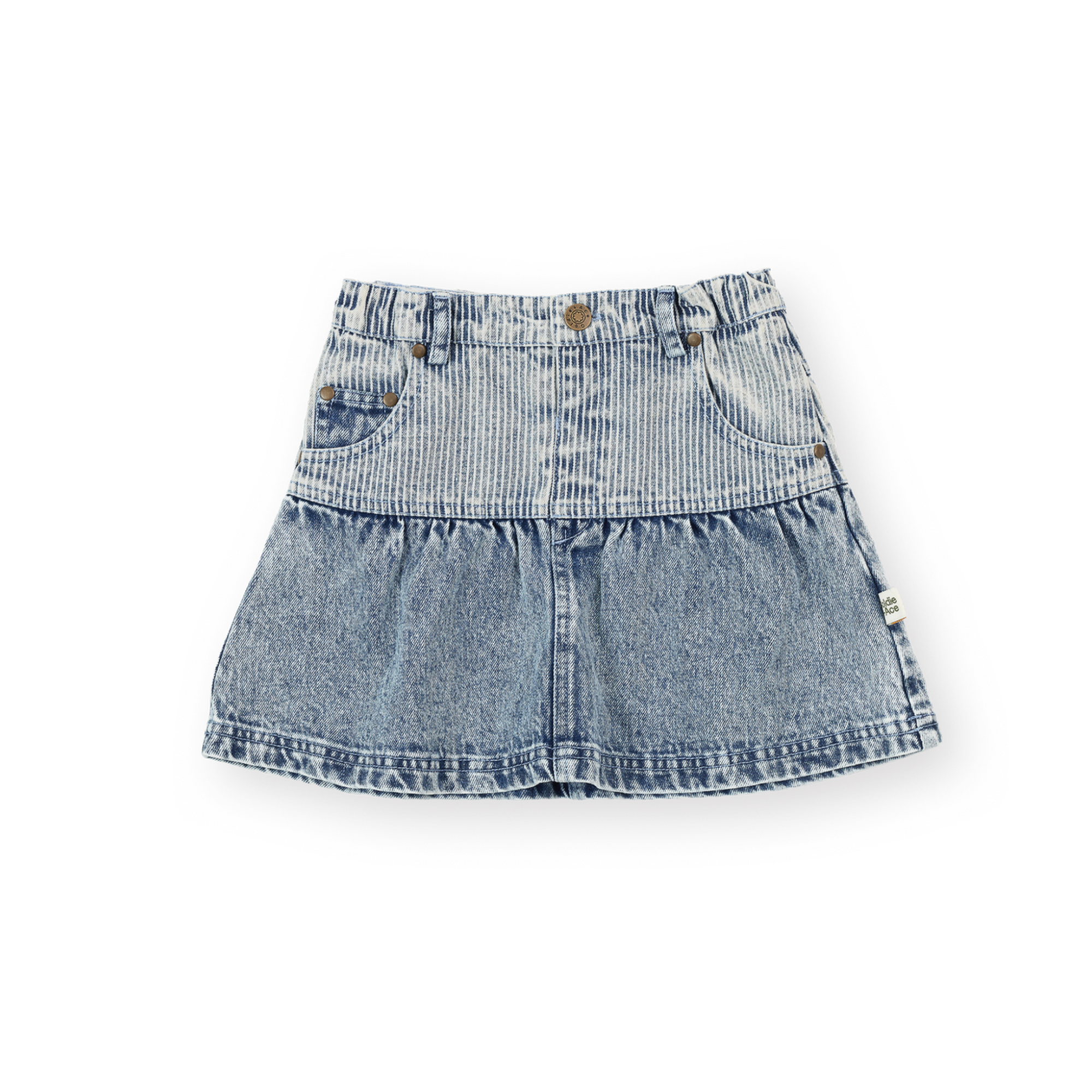 Goldie + Ace Pinstripe Peplum Denim Skirt