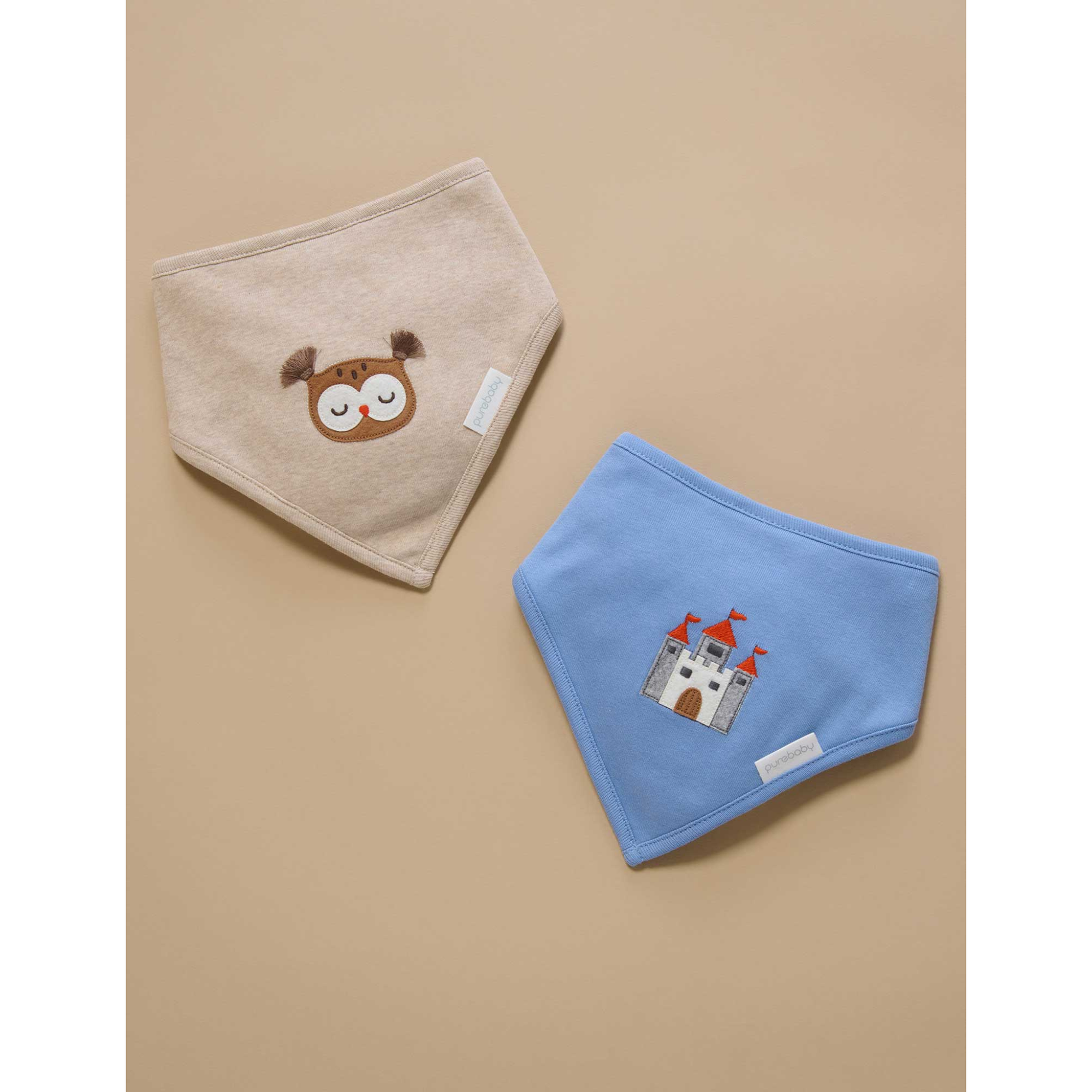 Purebaby Bandana Bib - Oatmeal Melange