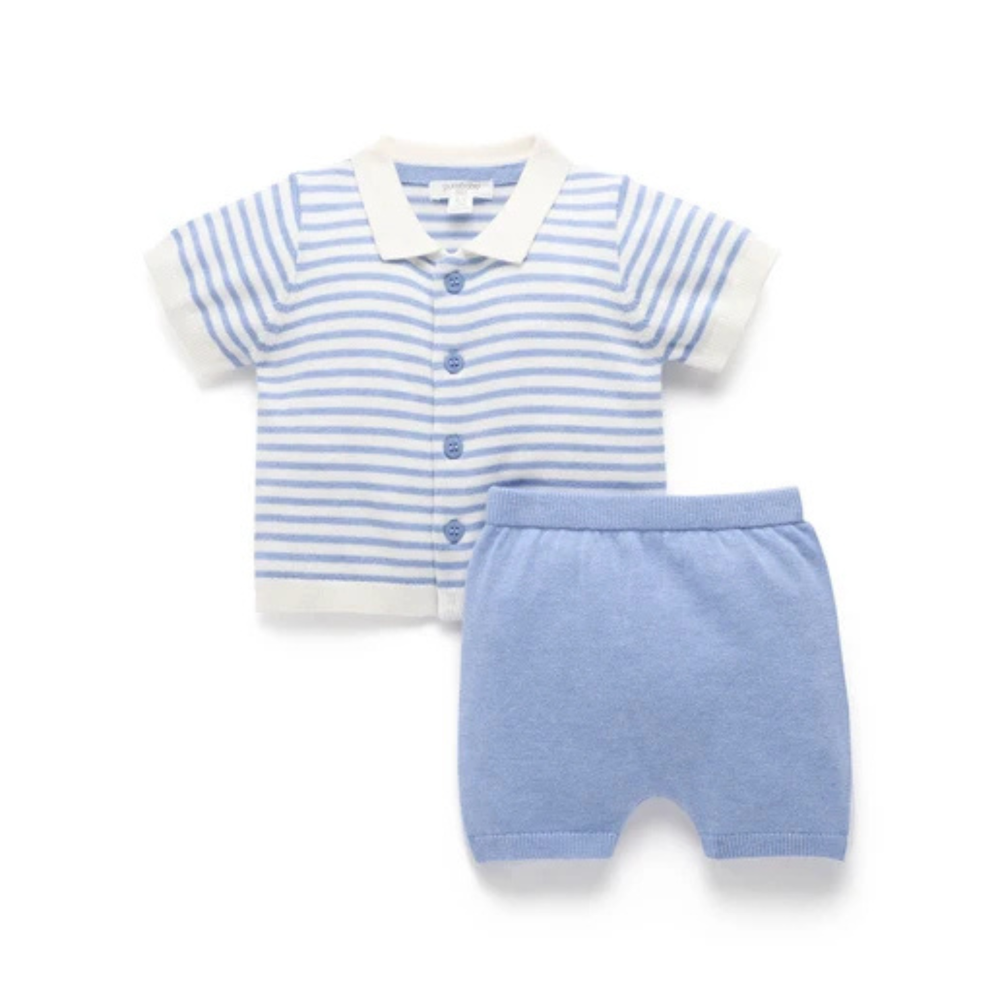 Purebaby Knitted Set - Blue Jay Melange