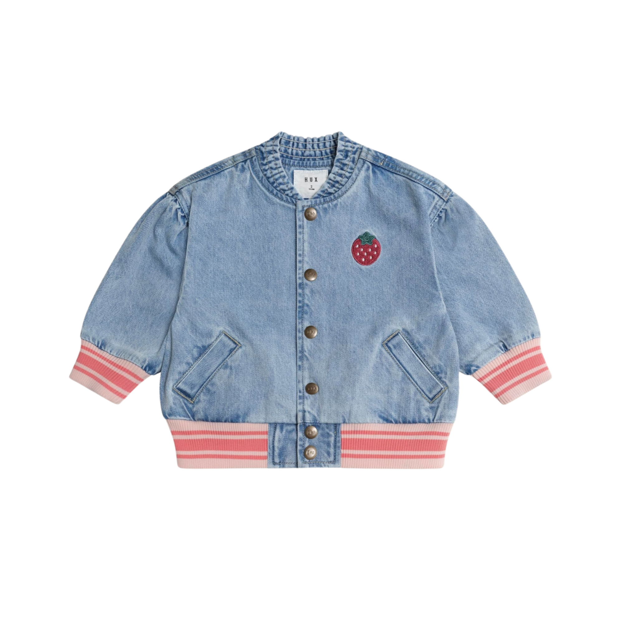 Huxbaby - Dreamy Denim Strawberry Bomber