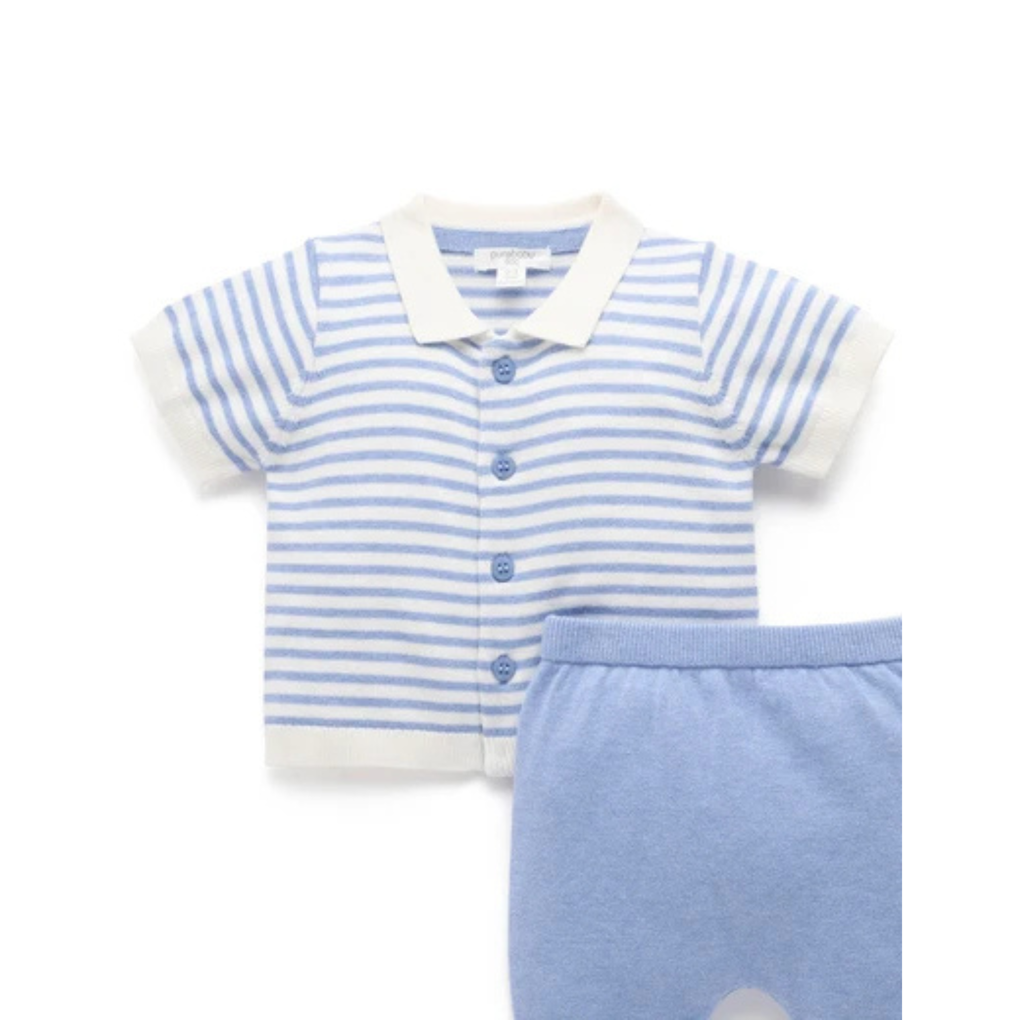 Purebaby Knitted Set - Blue Jay Melange