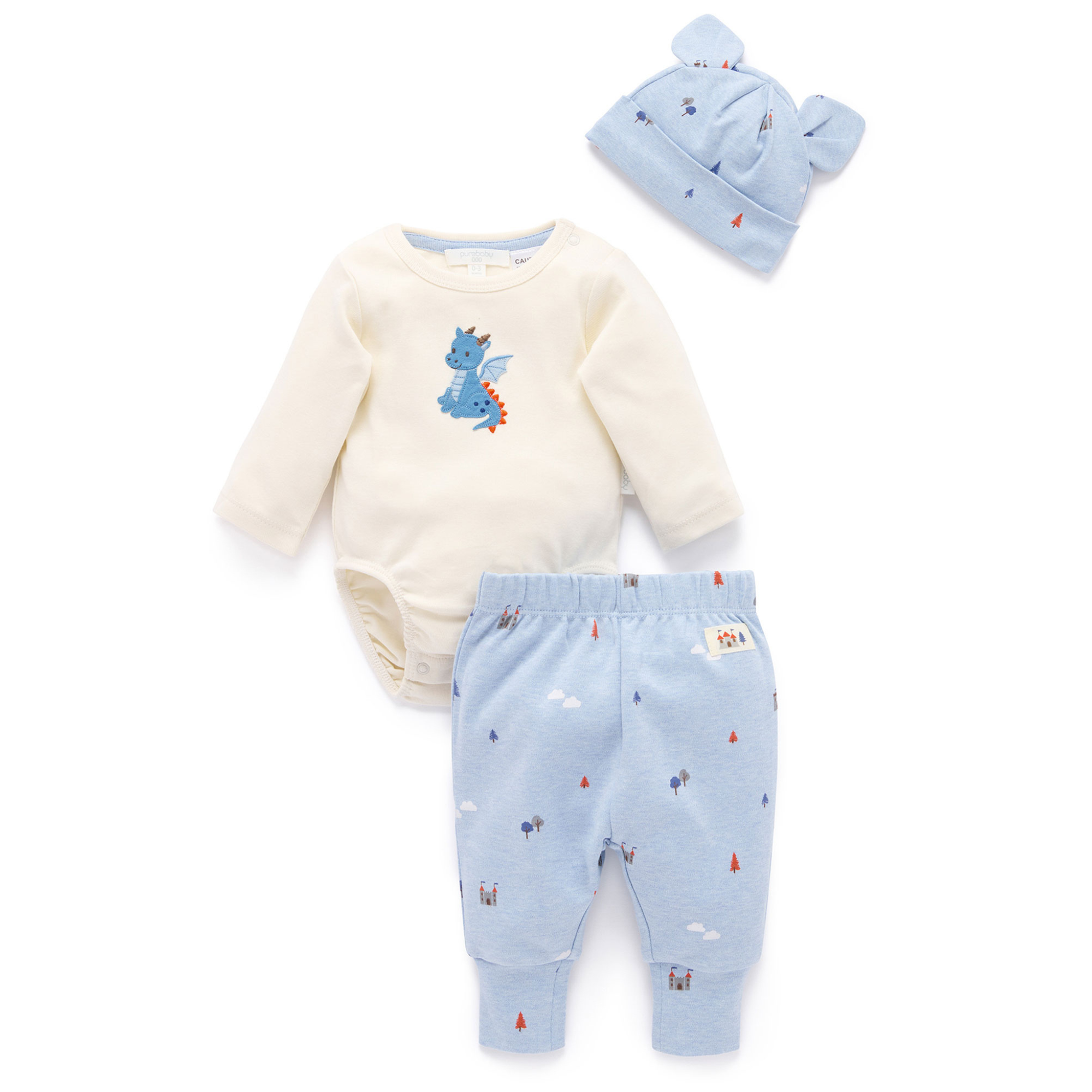 Purebaby 3 Piece Gift Set - Castle Print