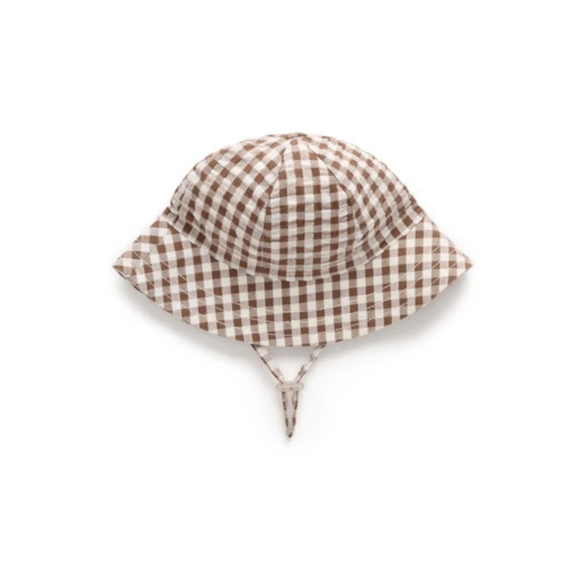 Purebaby Gingham Hat - Milk Choc Gingham
