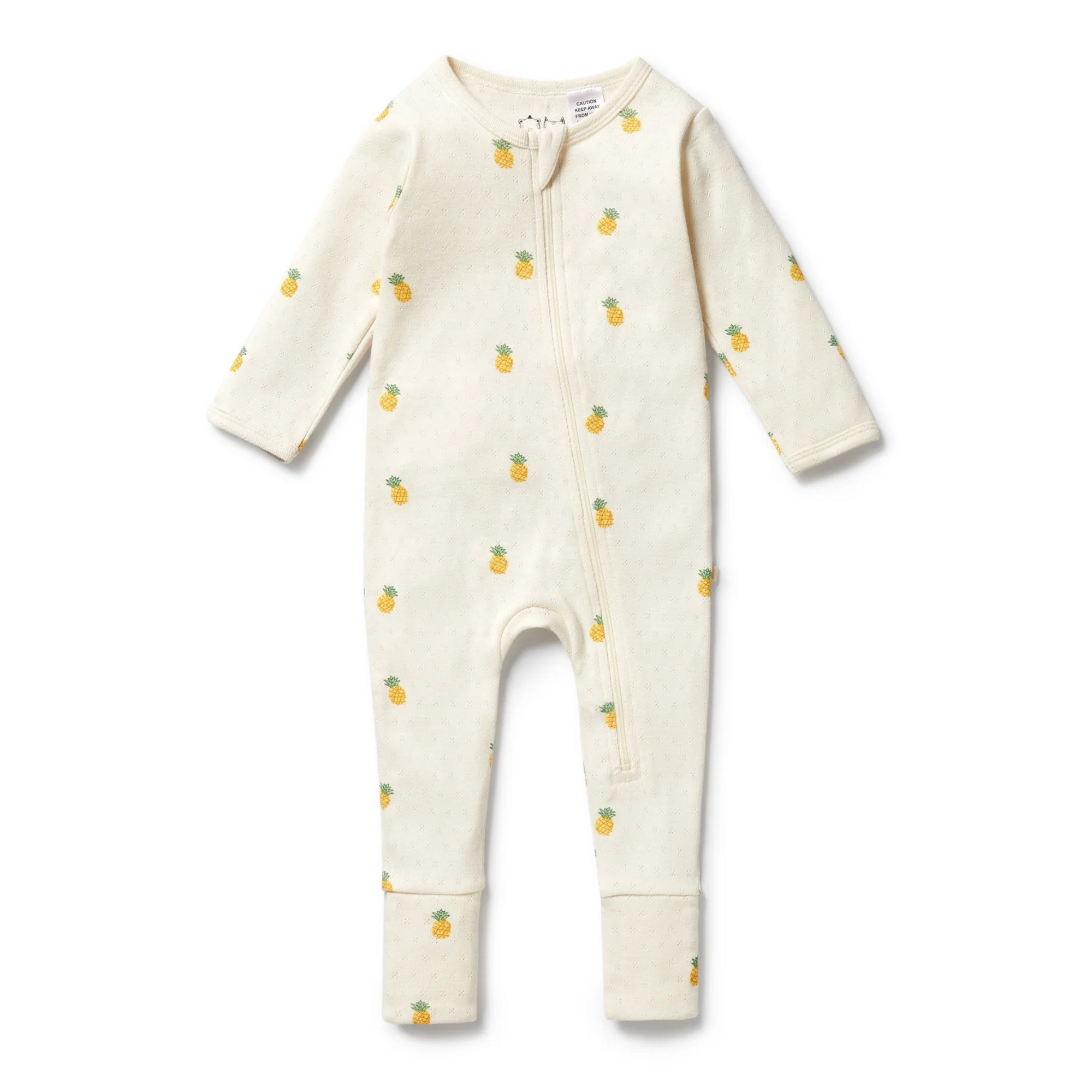 Wilson & Frenchy Piney Pals Organic Pointelle Zipsuit with Feet - Piney Pals