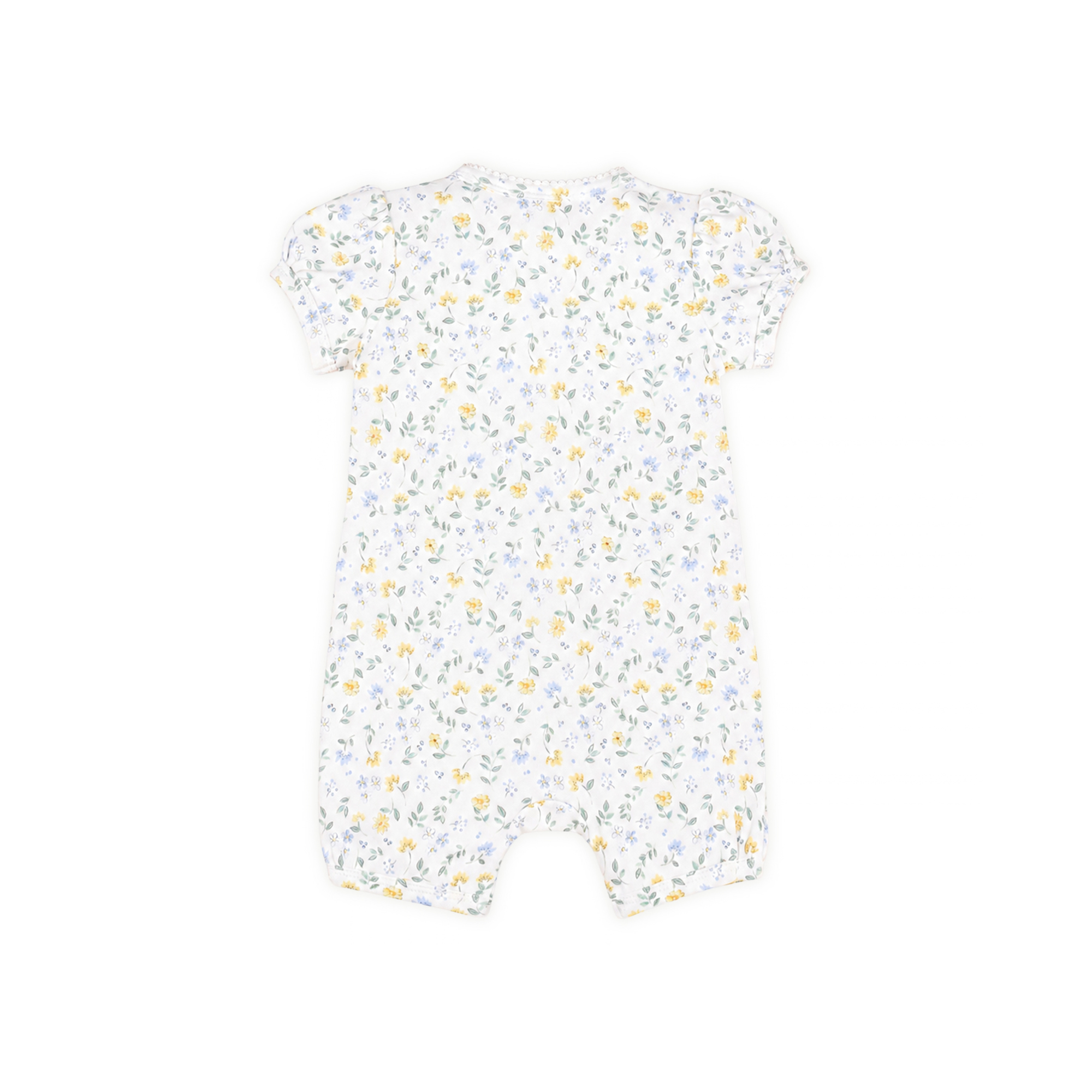 Bébé Libby Organic SS Zip Romper - Floral Print