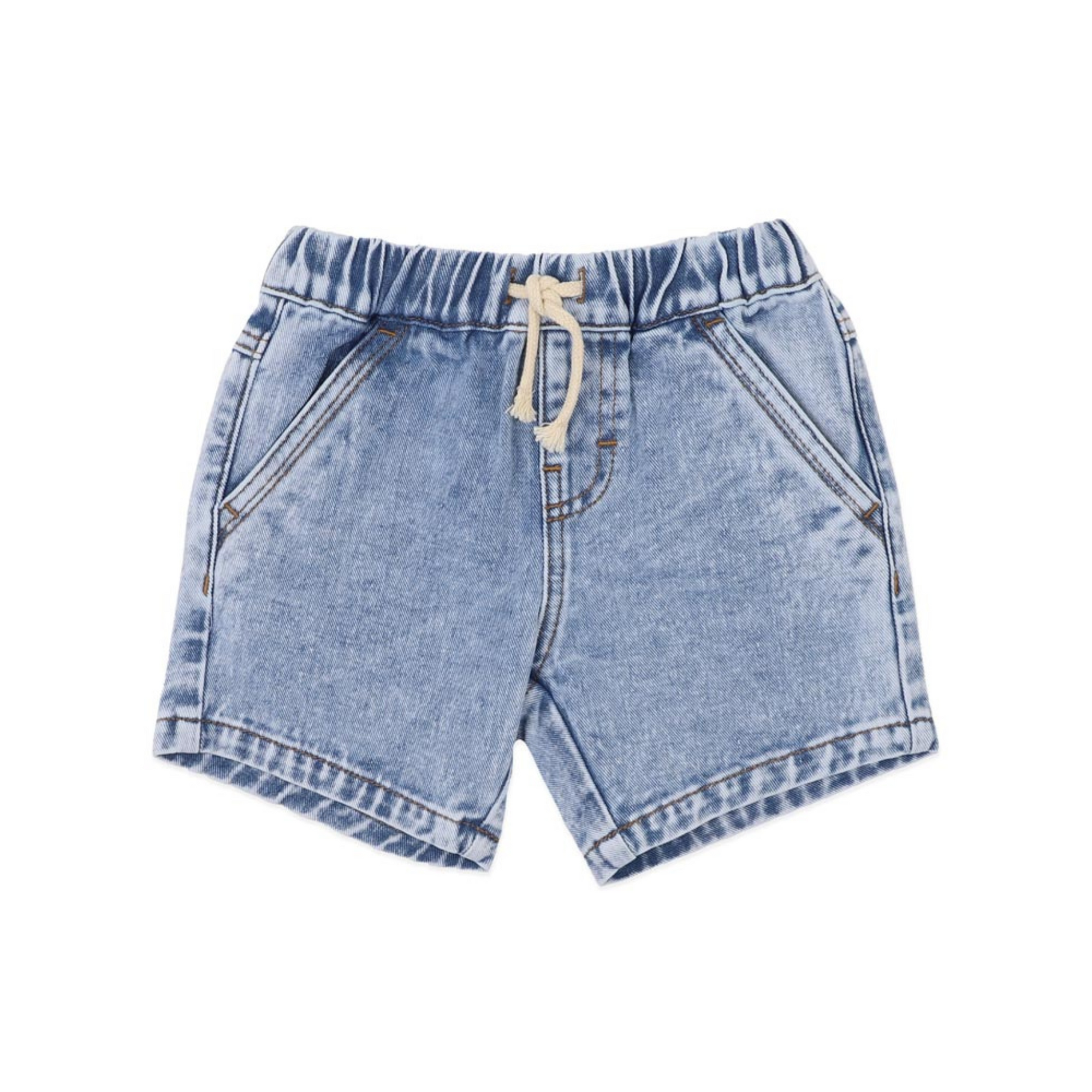 Fox & Finch Boys Acid Wash Denim Shorts - Light Denim