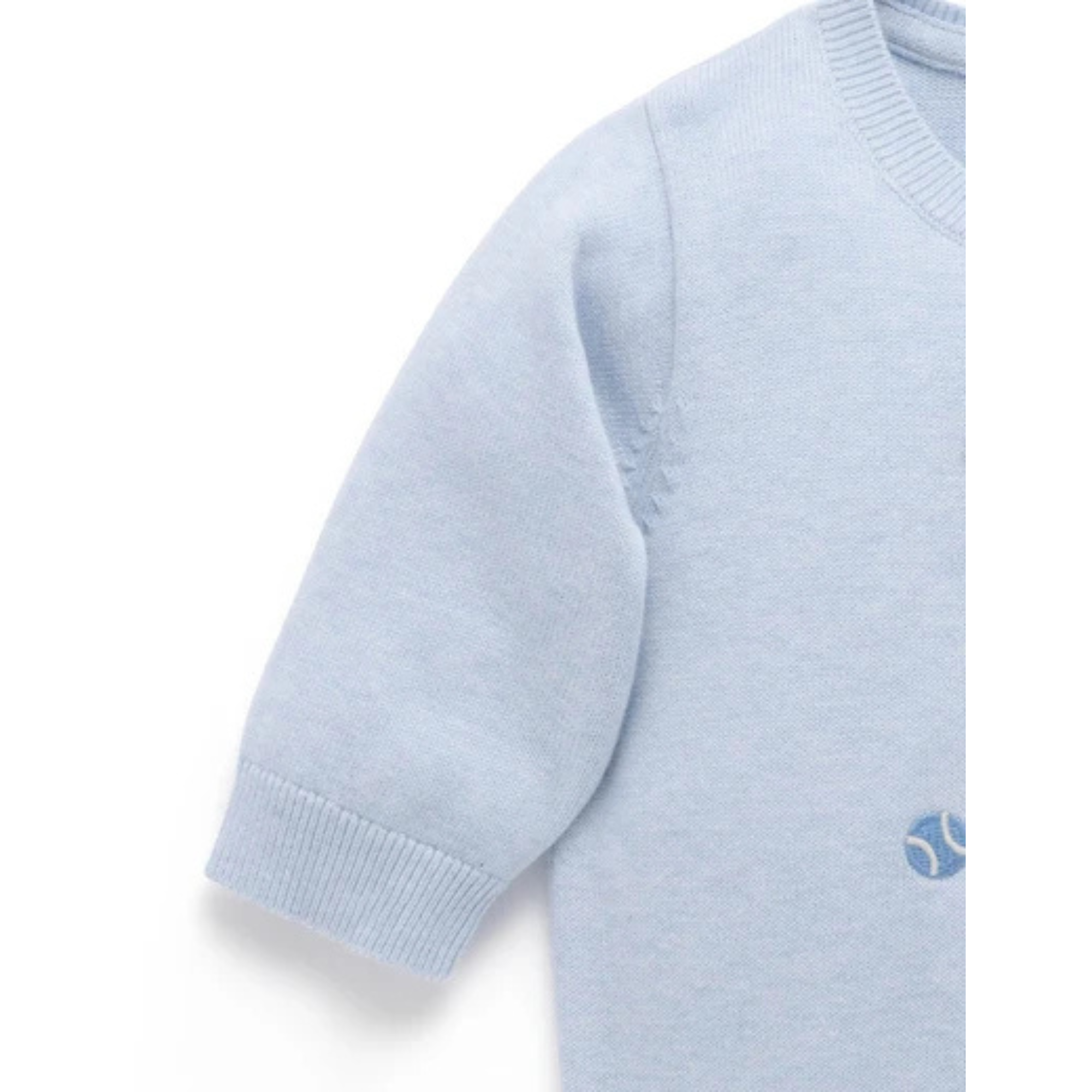 Purebaby Chenille Embroidered Jumper - Sky Melange