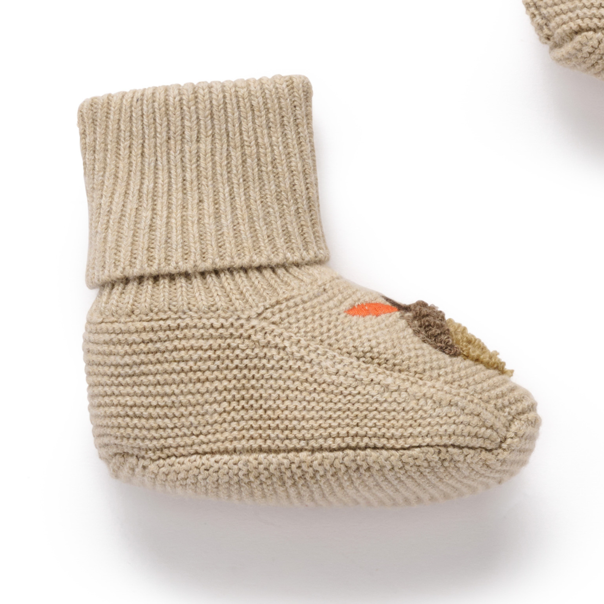 Purebaby Magical Forest Knitted Booties - Mushroom Melange