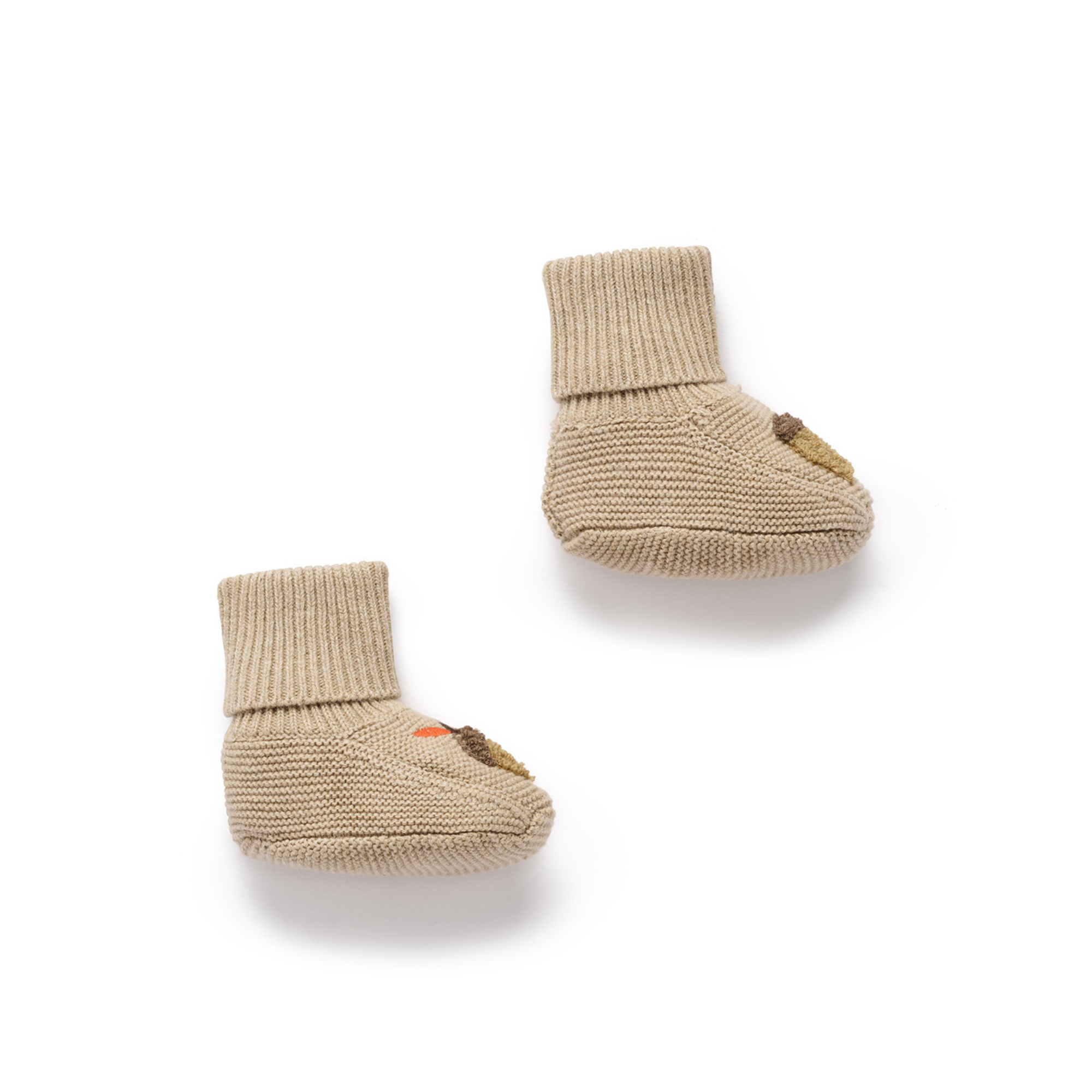 Purebaby Magical Forest Knitted Booties - Mushroom Melange