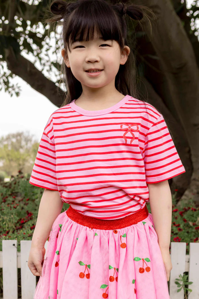 Milky Red Stripe Tee