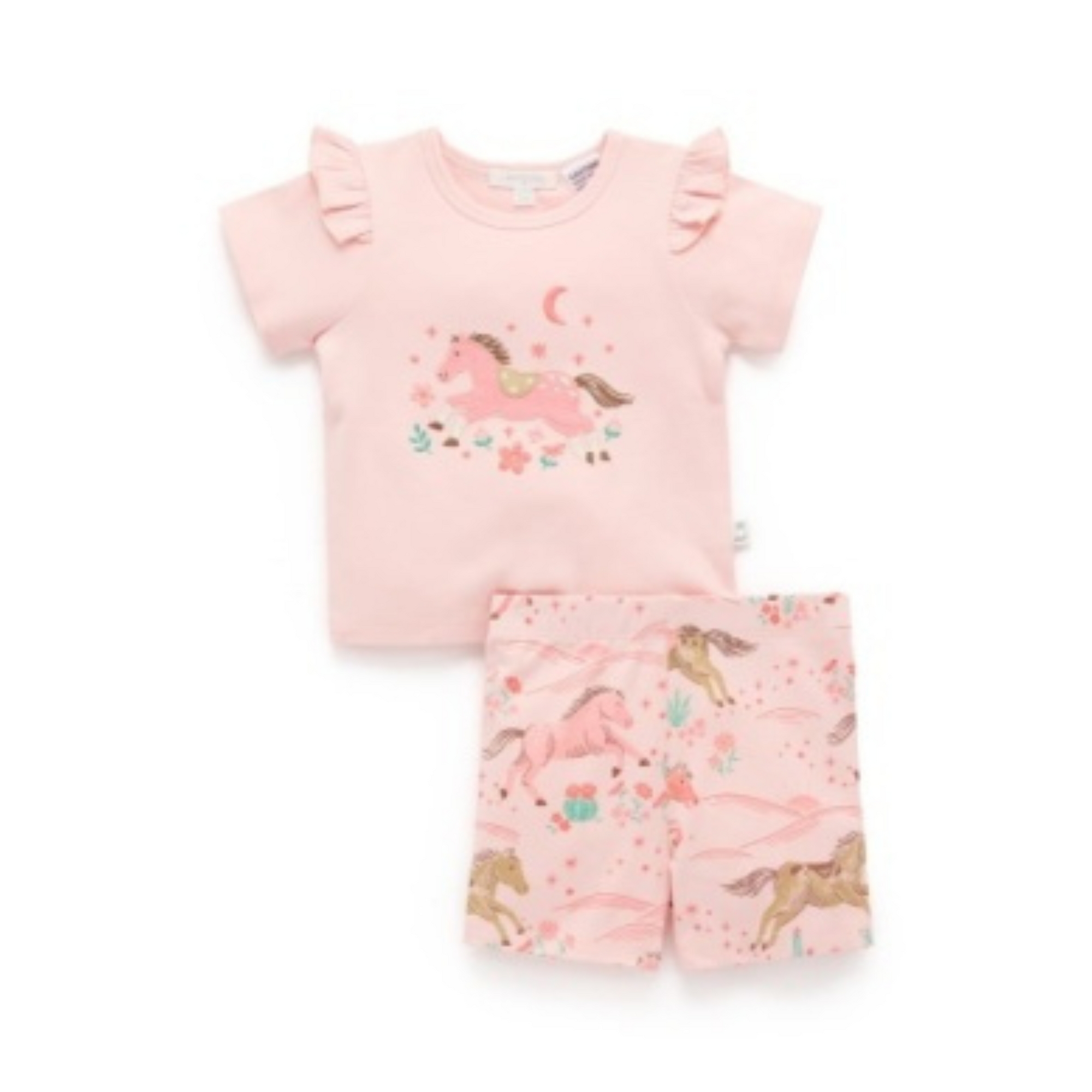 Purebaby Ruffle PJ Set - Desert Horses