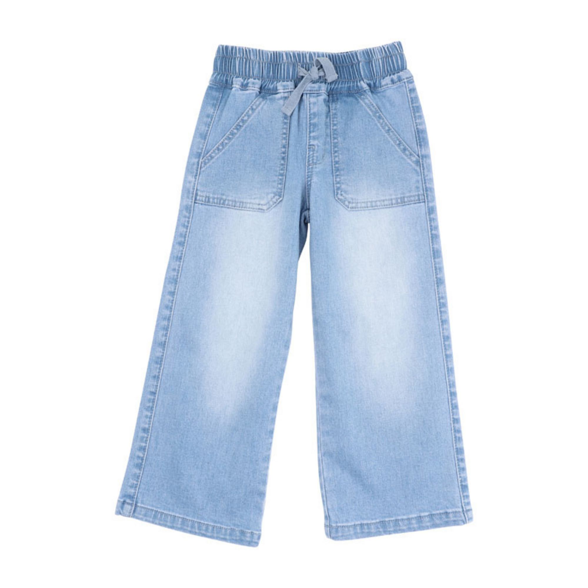 Fox & Finch Botanica Girls Denim Pull On Jeans - Light Denim