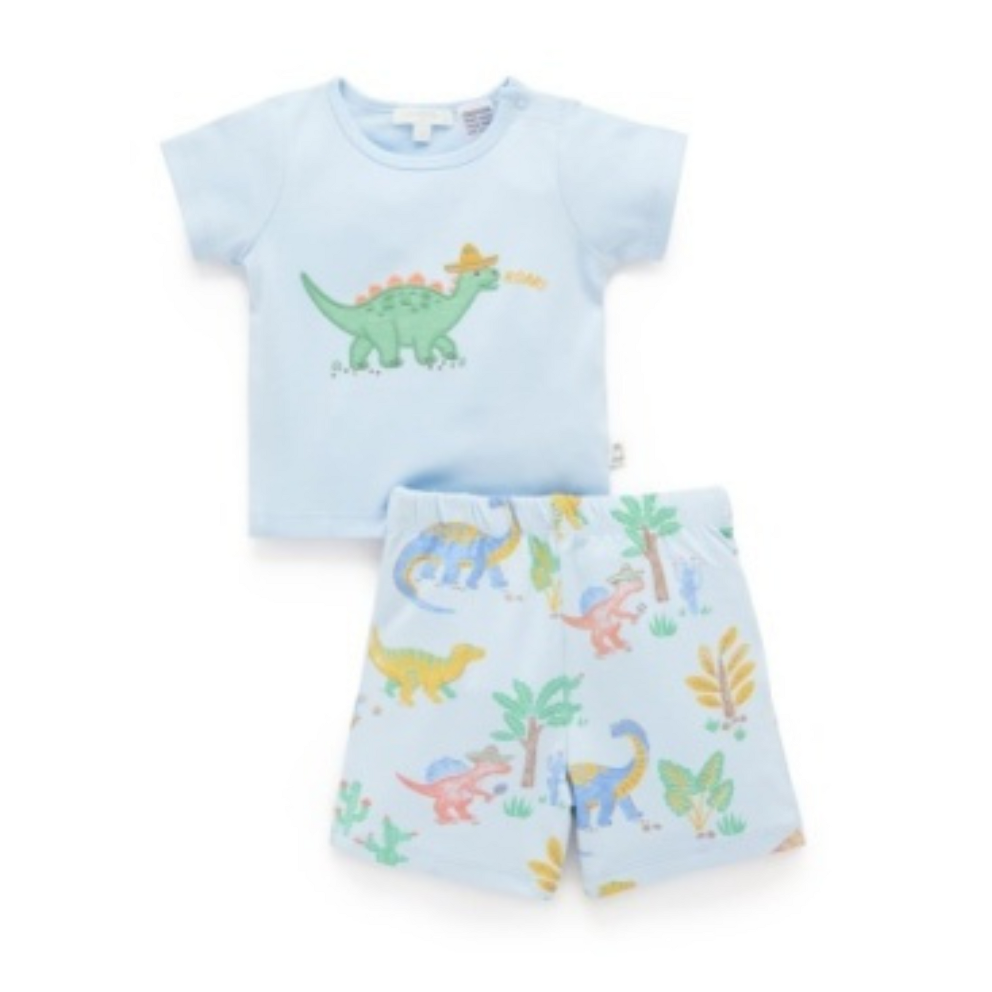 Purebaby Short PJ Set - Desert Dinosaurs