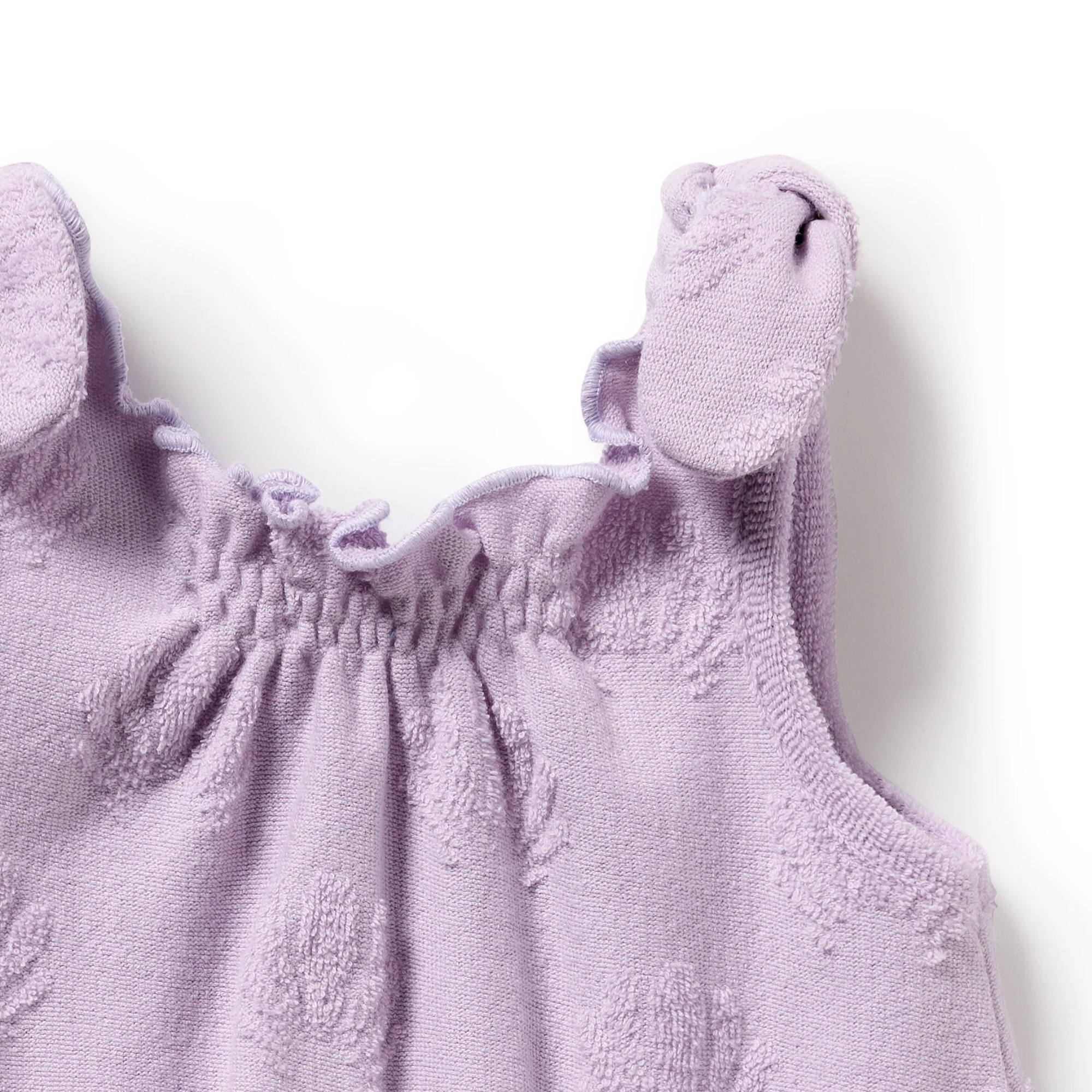 Wilson & Frenchy Lavender Shells Organic Terry Tie Playsuit - Lavender Shells