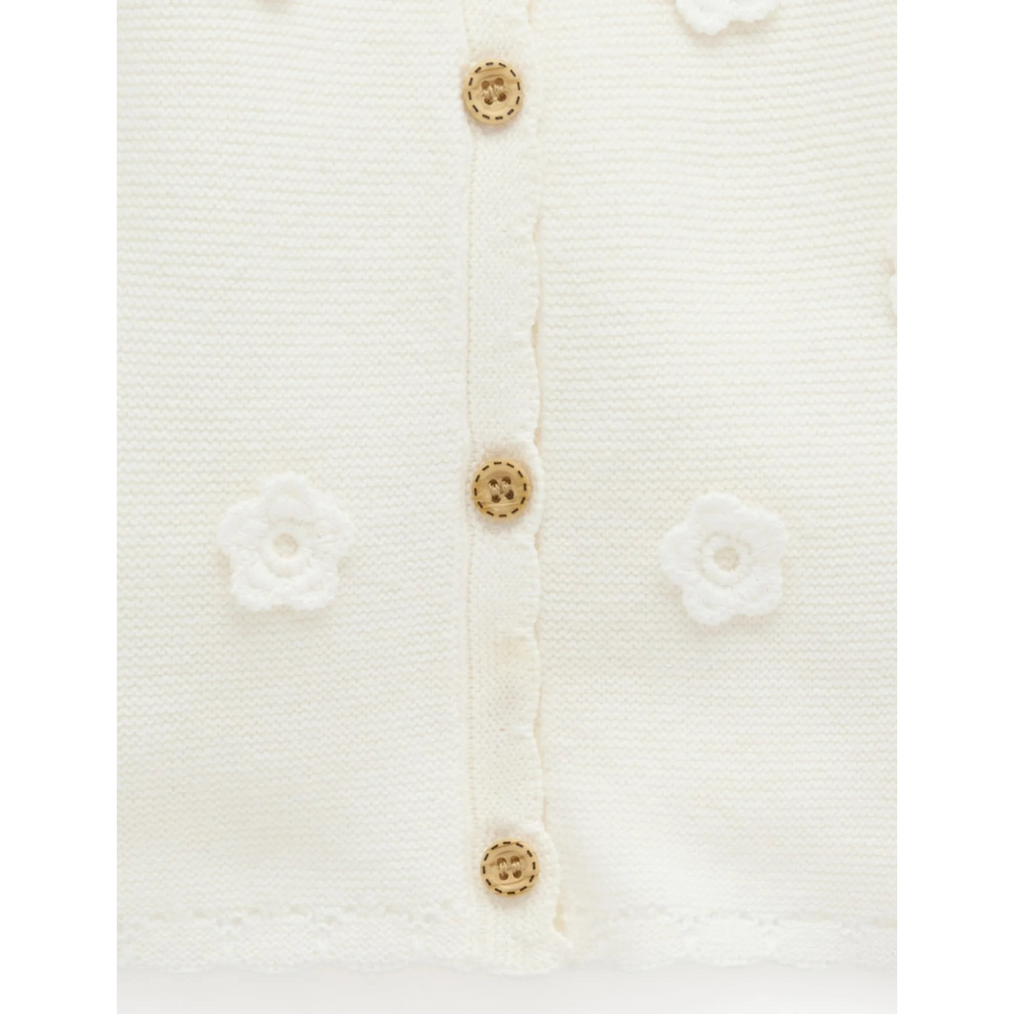 Purebaby Crochet Cardigan - Cloud