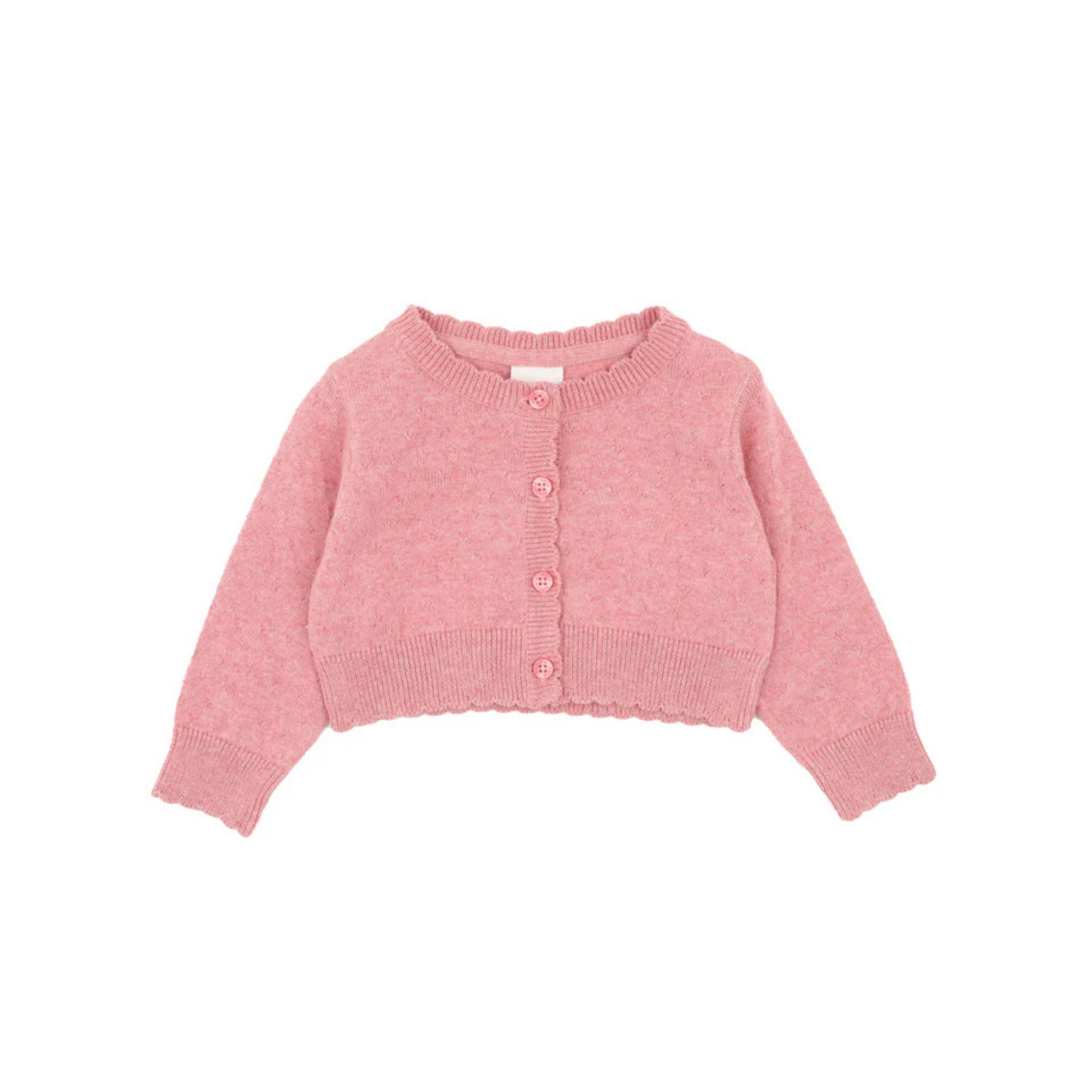 Bebe Anya Organic Cropped Cardigan - Coral Pink