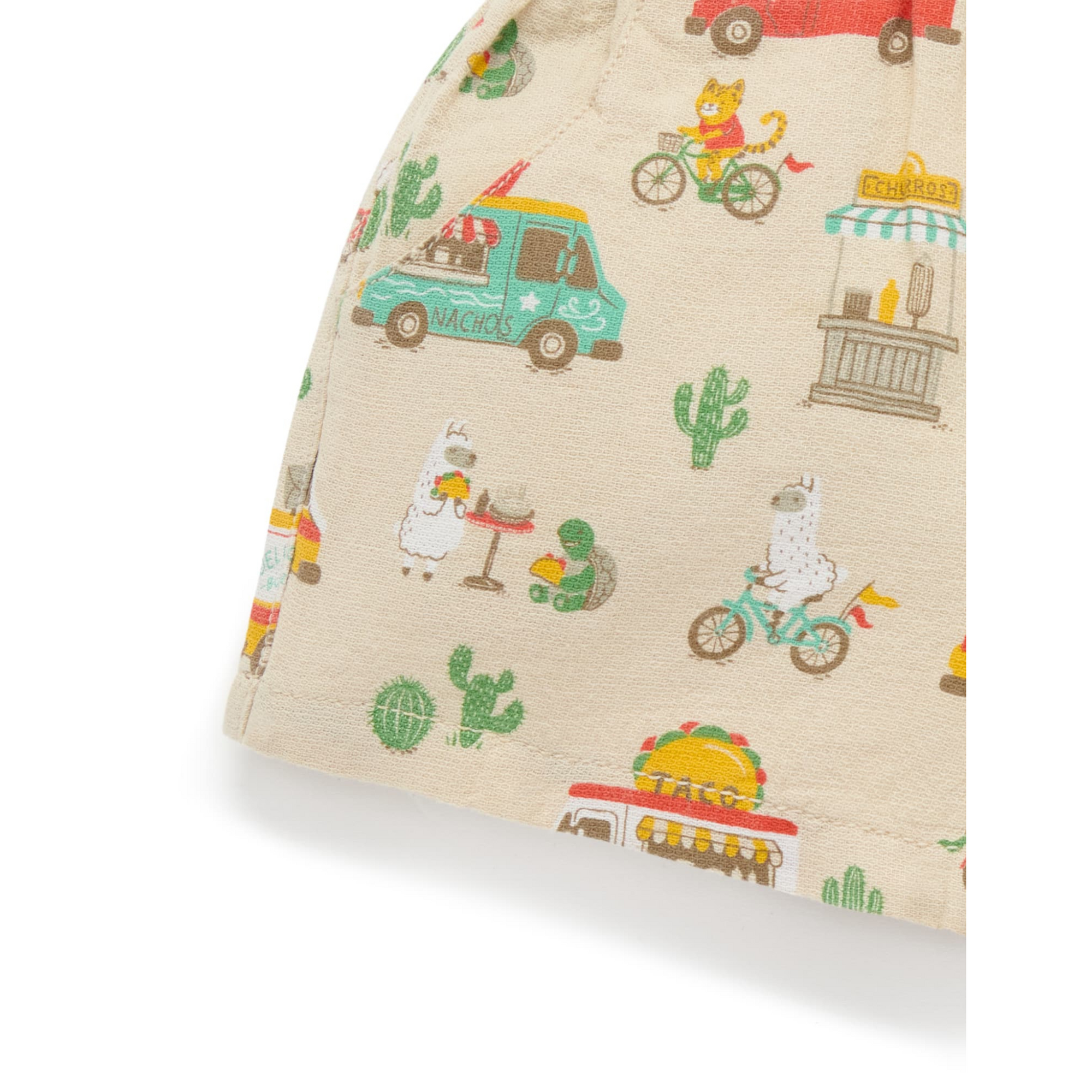 Purebaby Pull on Printed Short - Taco Truck Print