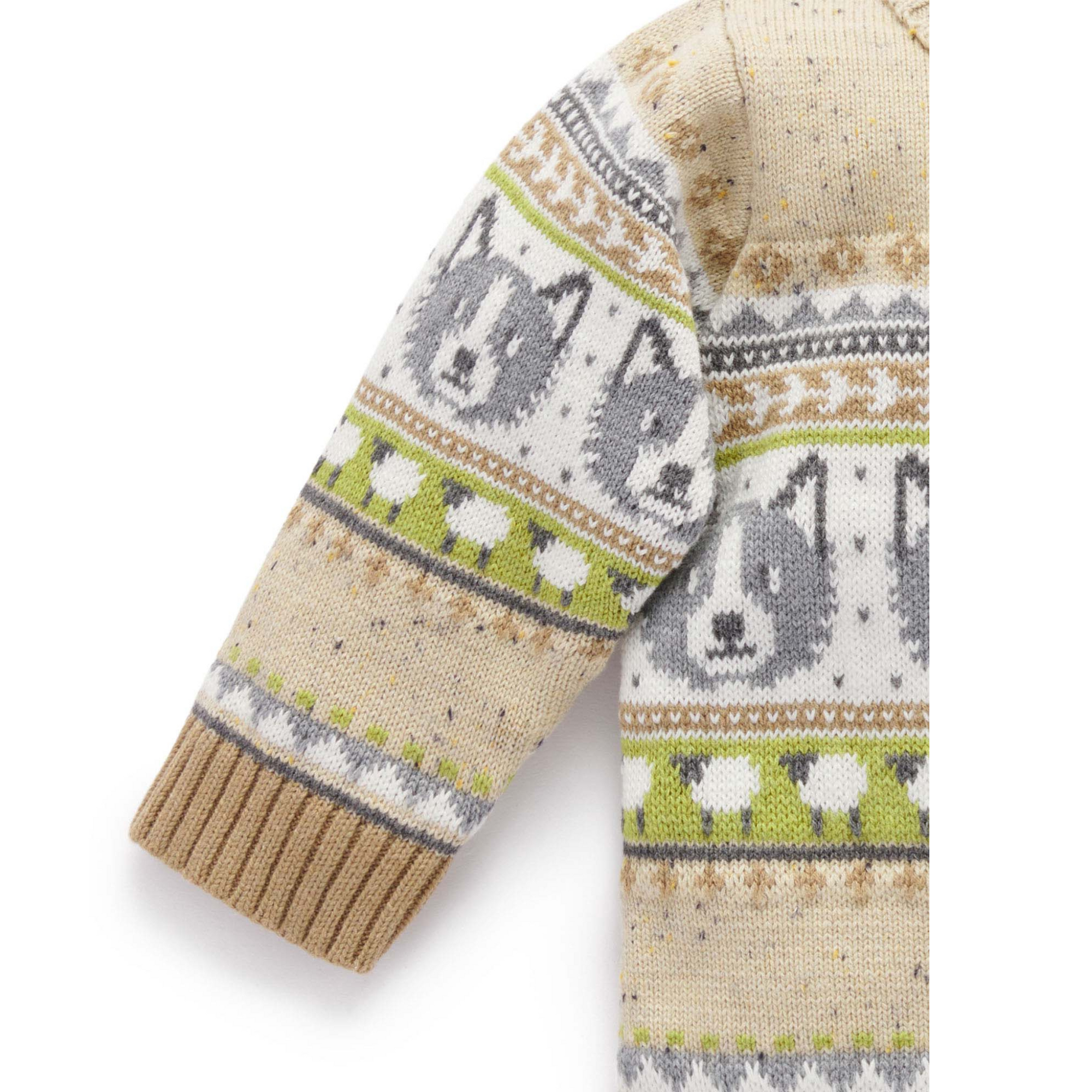 Purebaby Sheep Dog Cardigan - Herding Farisle