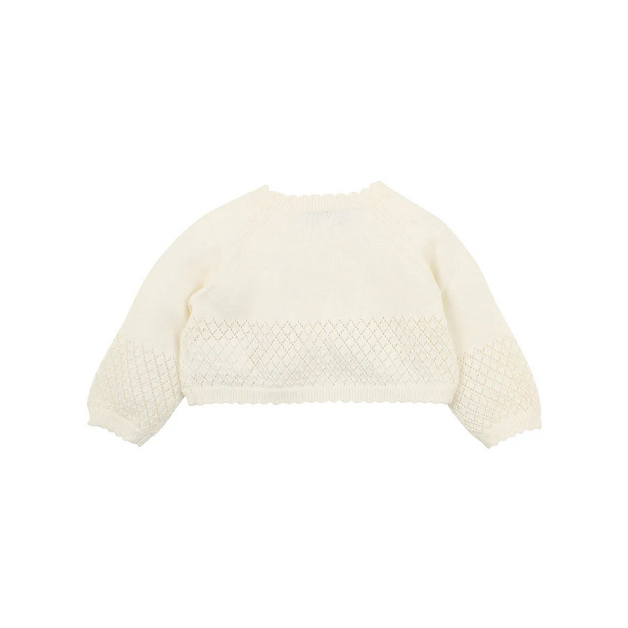 Bebe Pointelle Organic Cotton Cardigan - White