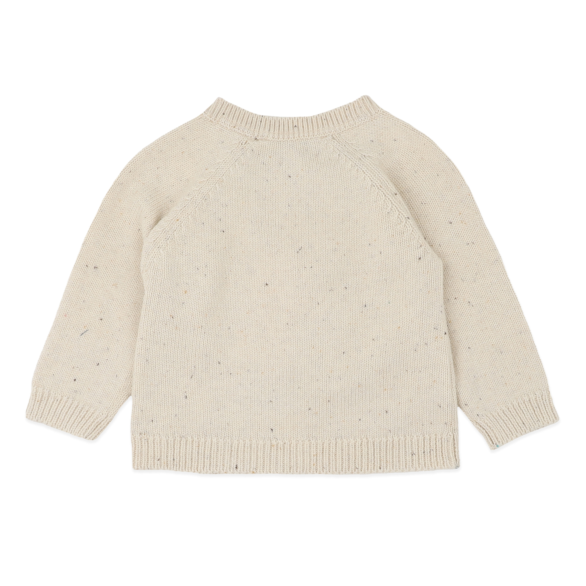 Bebe Charlie kangaroo organic knitted cardigan - Cream speckle