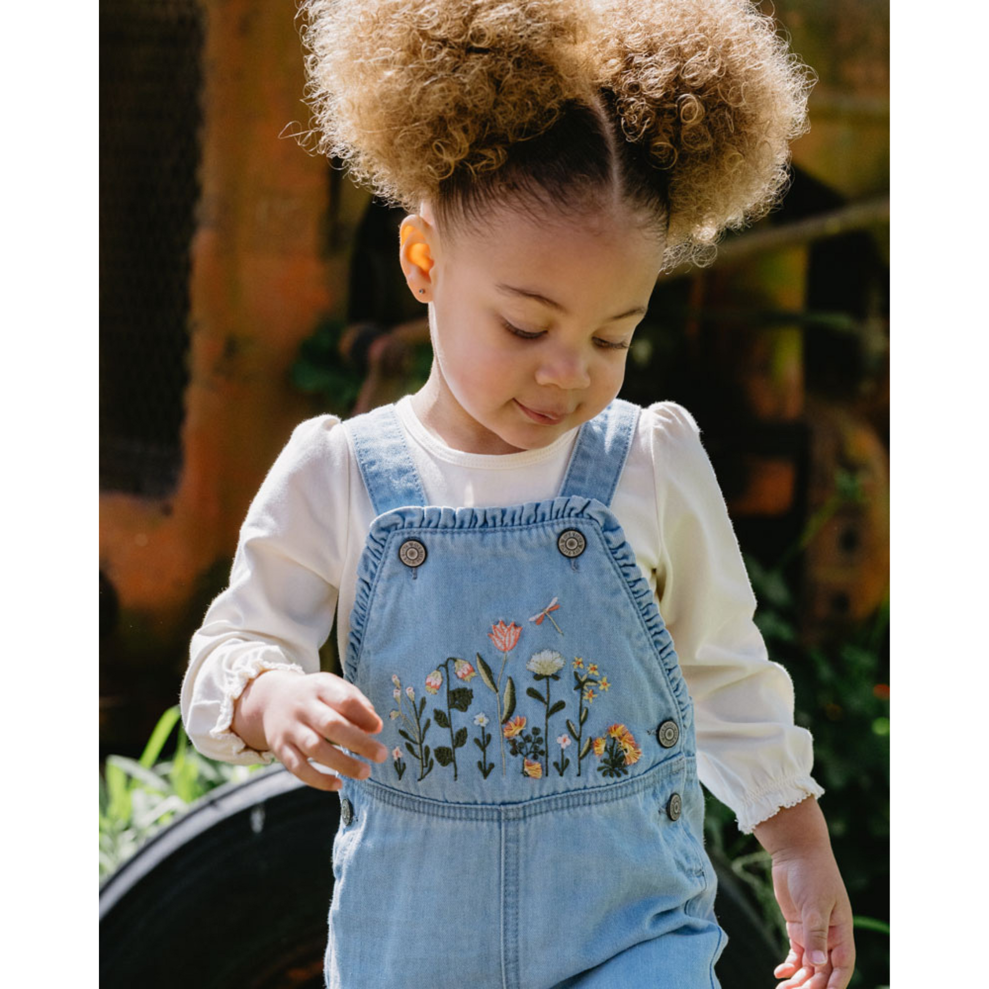Fox & Finch Botanica Embroidered Overalls - Washed Denim