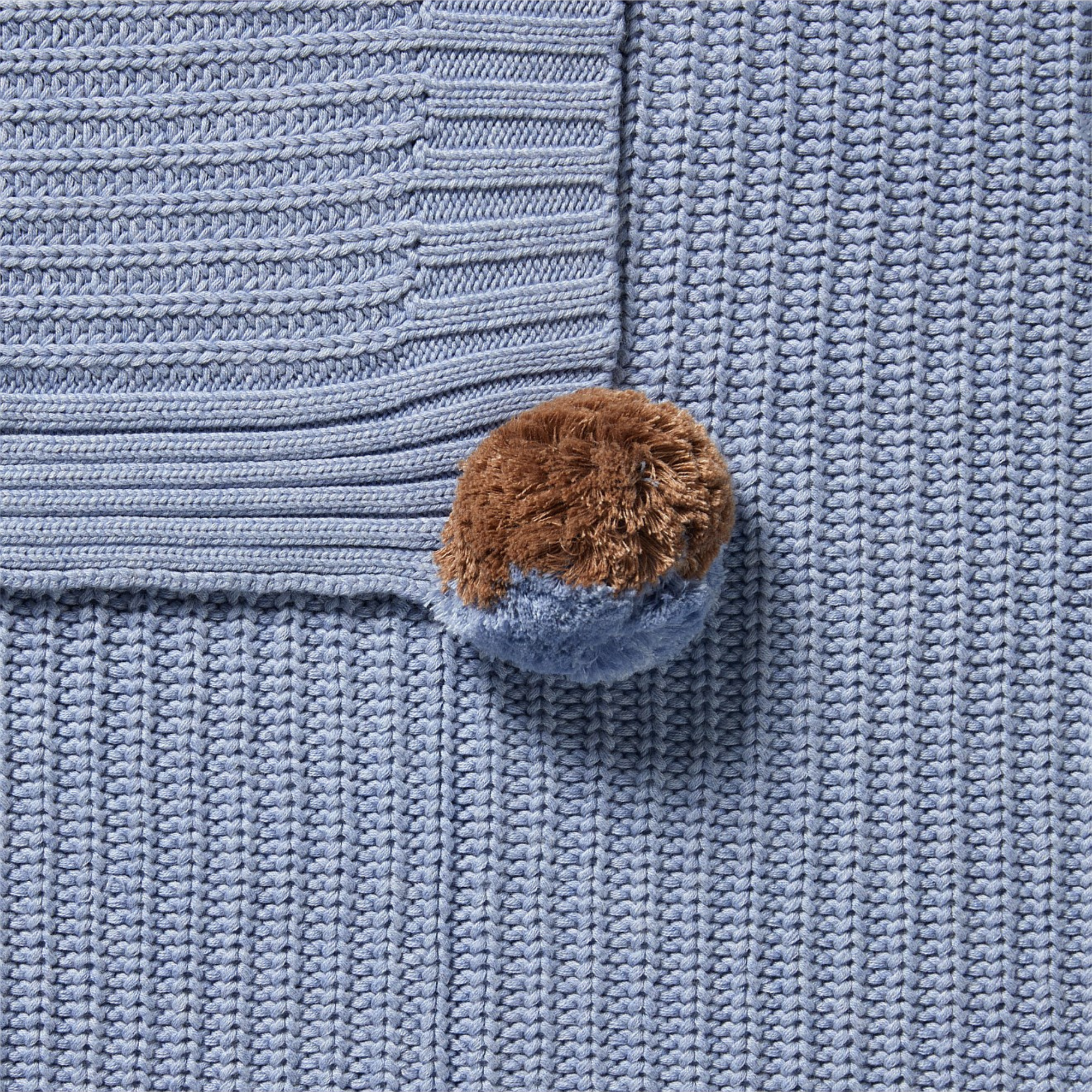 Wilson & Frenchy Blue Speckle Organic Knitted Blanket