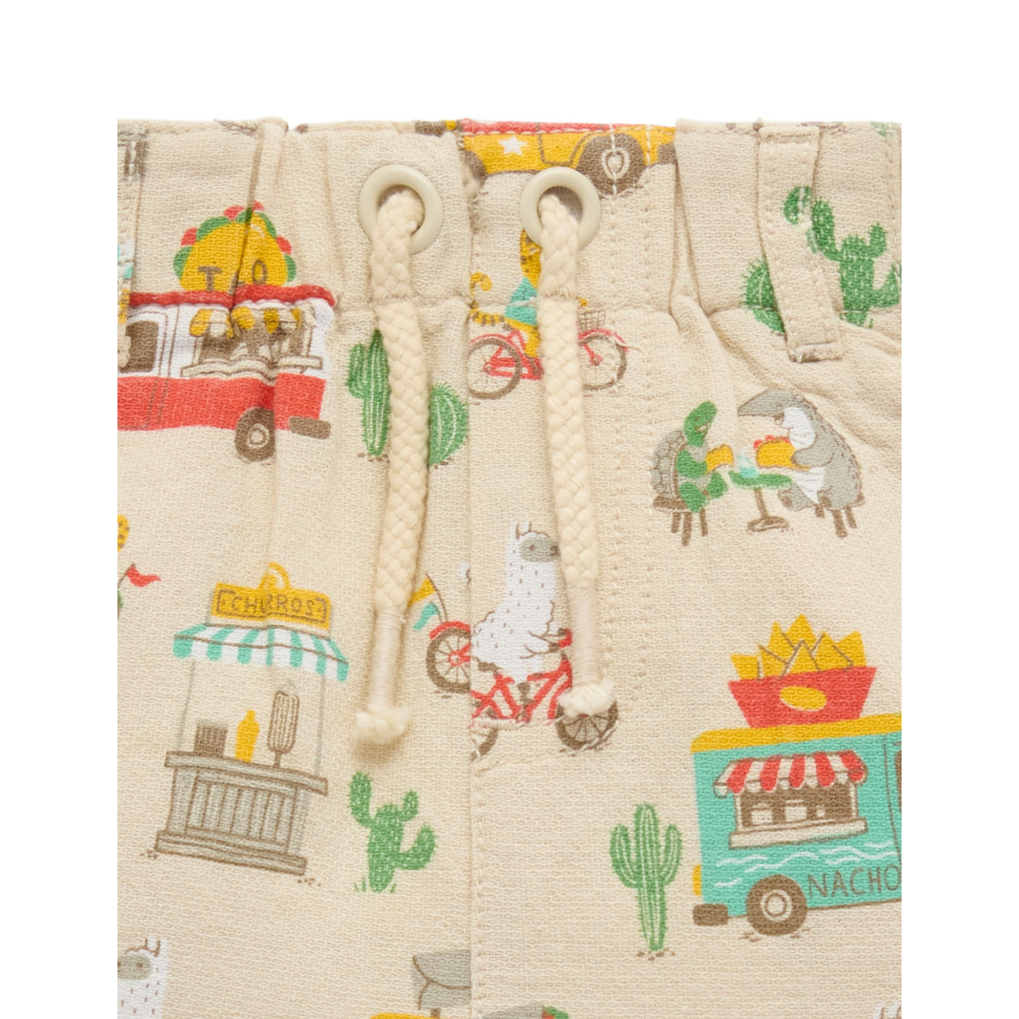 Purebaby Pull on Printed Short - Taco Truck Print