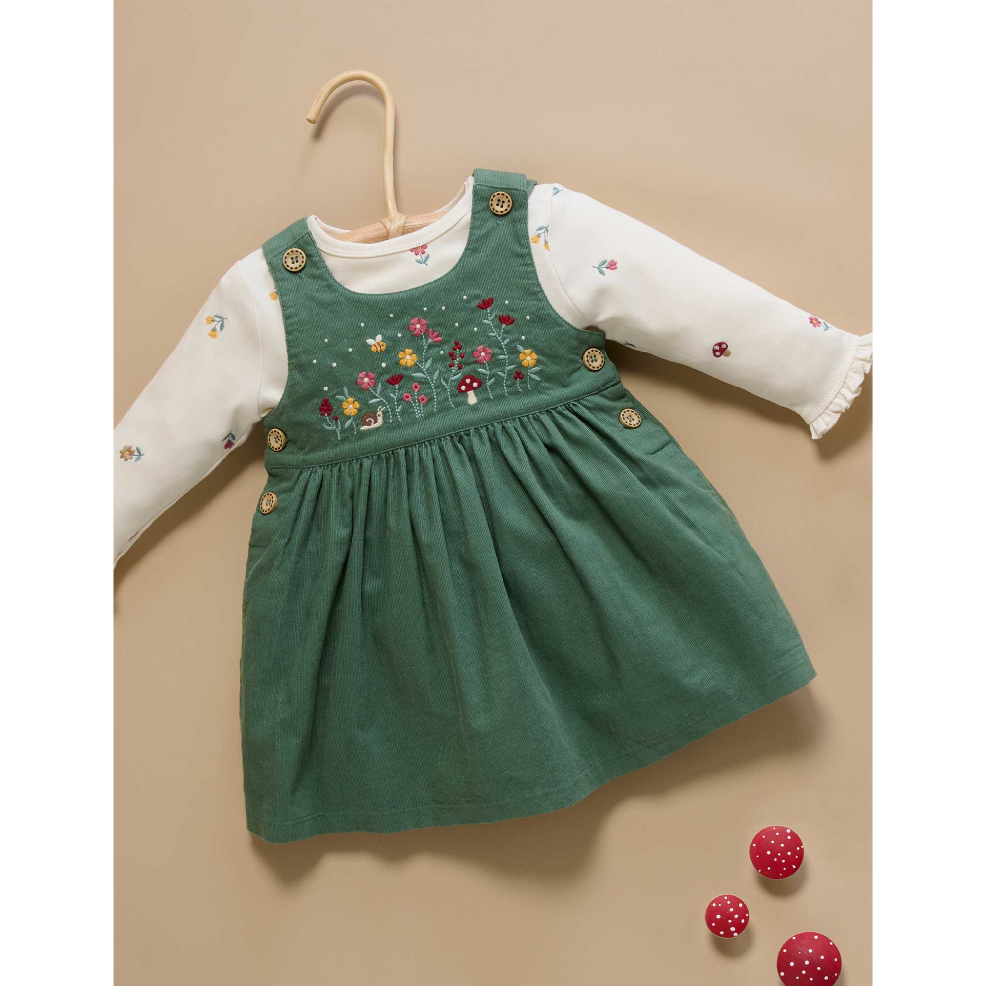Purebaby Broderie Layering Top - Forest Broderie