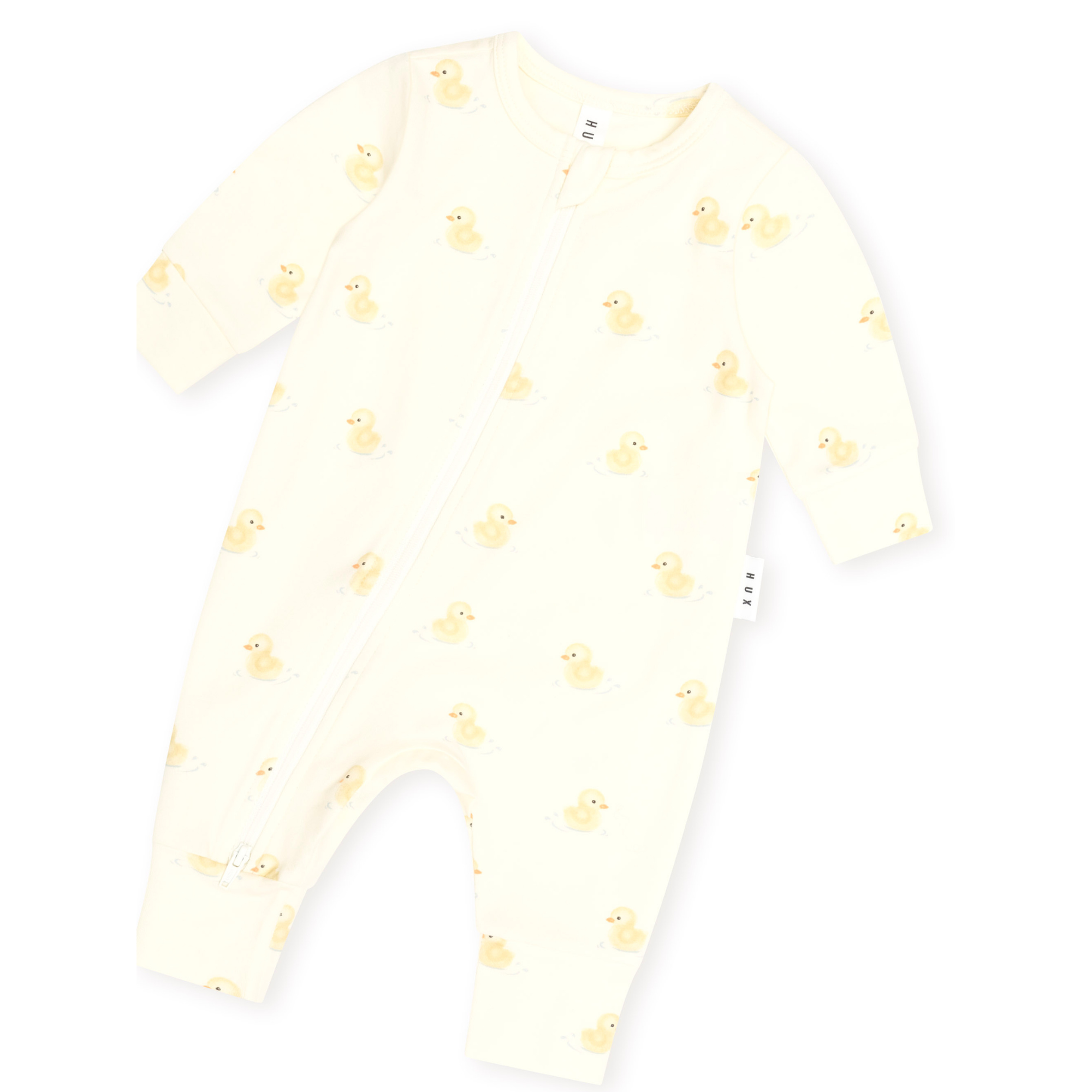Huxbaby Rubber Ducky ZIP Romper - Butter