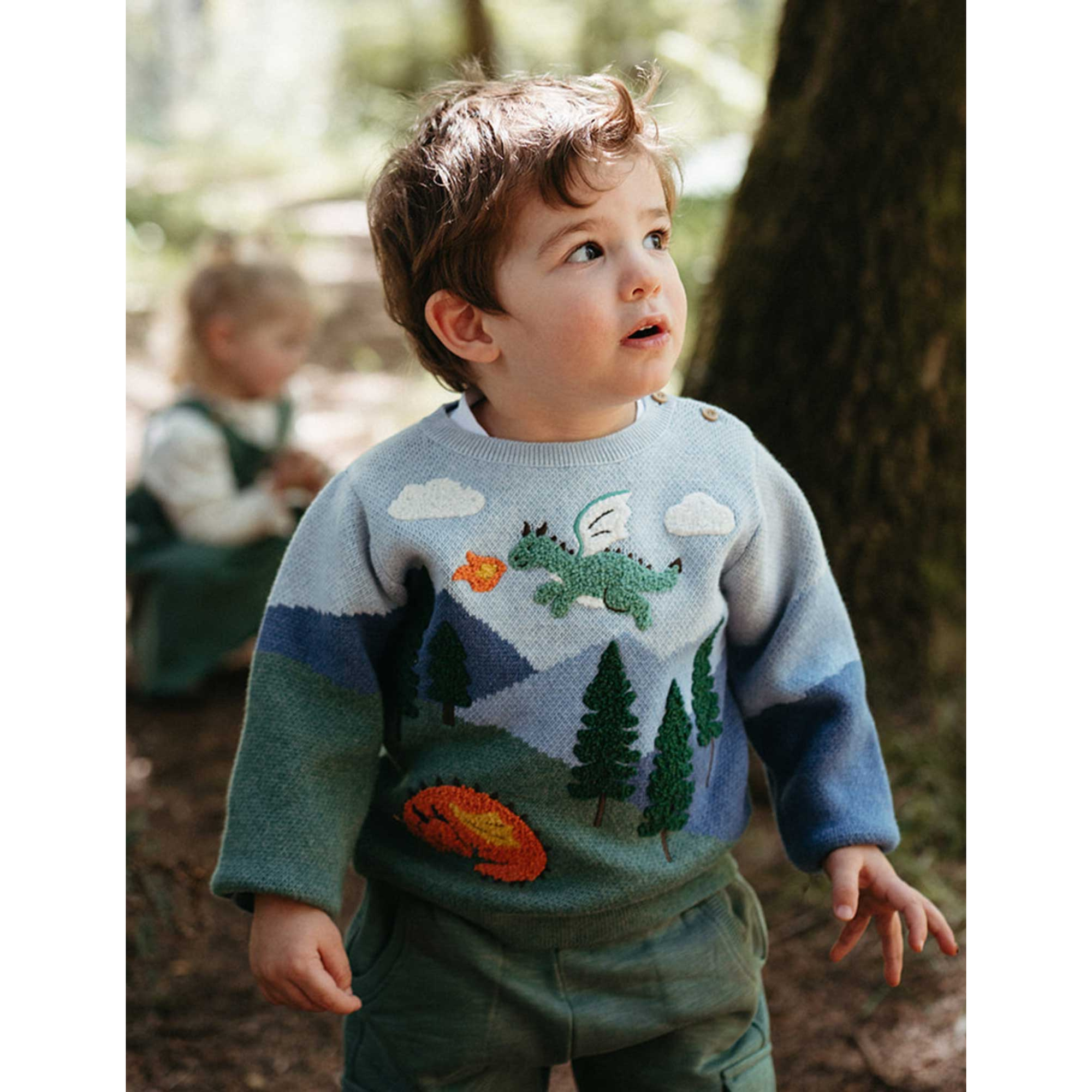 Purebaby Dragon Mountain Jumper - Dragon Jacquard
