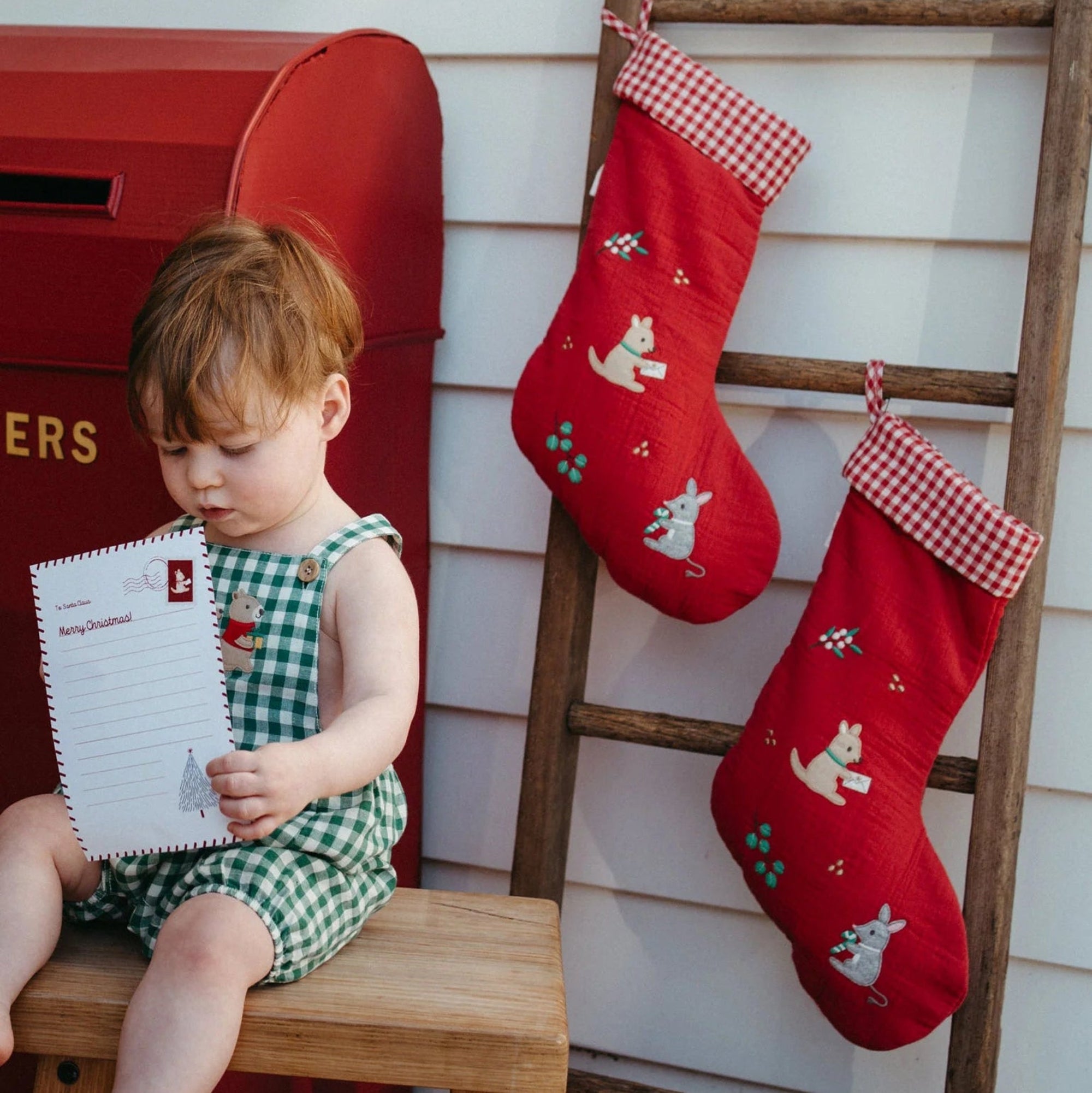 Purebaby Gingham Overalls - Coriander Gingham